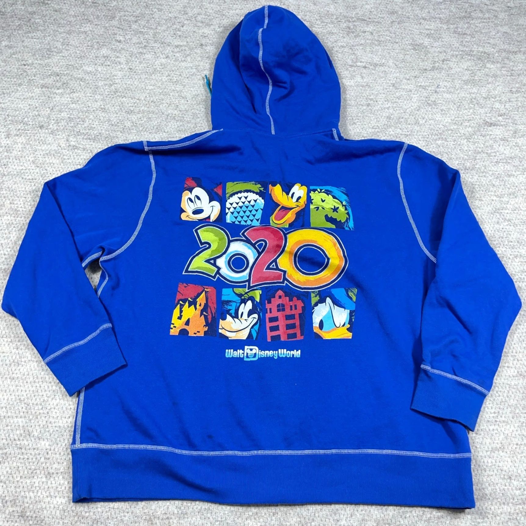 Disney Walt Disney World Hoodie Men 3XL Blue Full Zip Sweatshirt Jacket 2020 Adult Disney Hoodie Blue 3XL Men Mickey 90s Cartoon Retro Full Zip Graphic Print Size US XXL / EU 58 / 5 - 7 Thumbnail