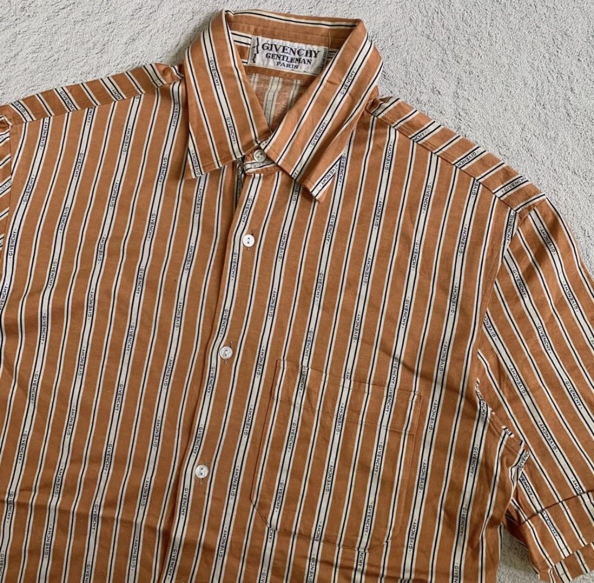 Givenchy Givenchy Gentelment Paris AOP Striped Shirt Size US M / EU 48-50 / 2 - 2 Thumbnail
