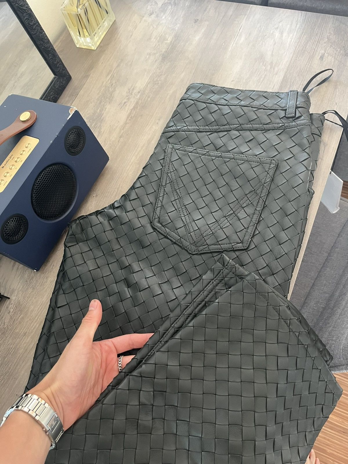 Bottega Veneta Intrecciato Leather Trousers Size US 32 / EU 48 - 16 Thumbnail