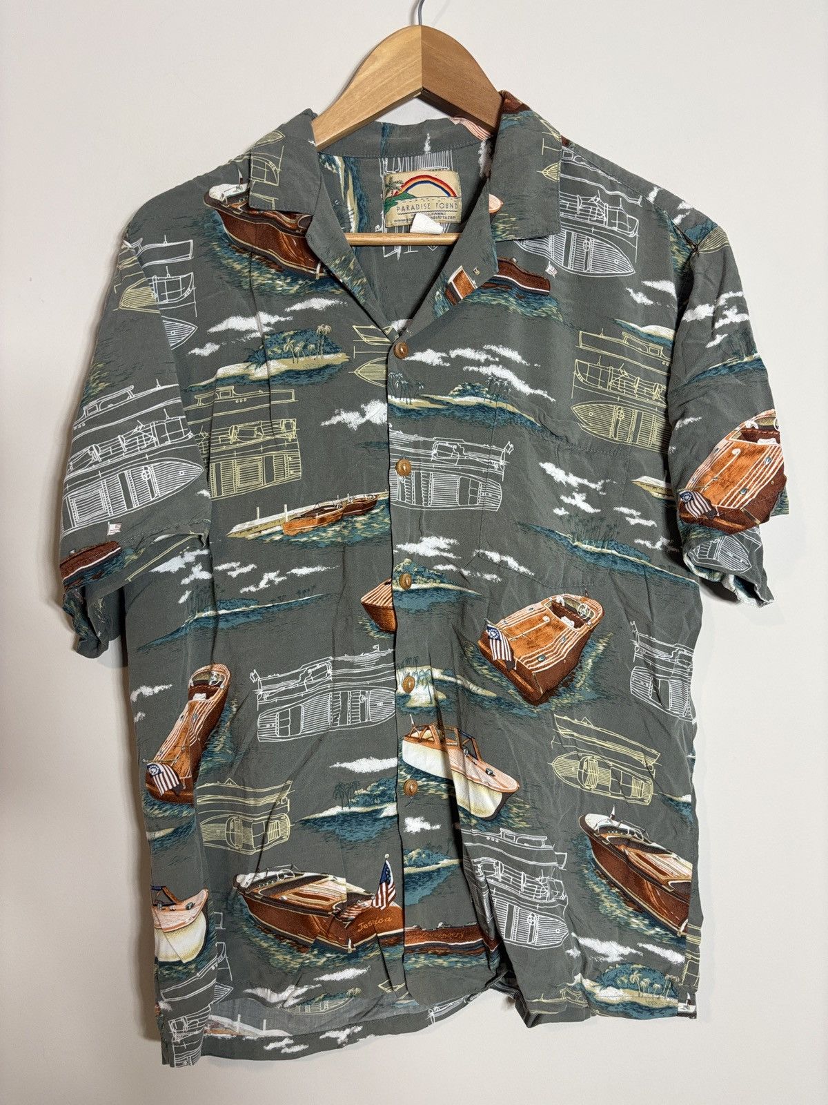Paradise Found VTG Paradise Found Hawaiian Shirt Nautical Boats Rayon Large Size US L / EU 52-54 / 3 - 1 Thumbnail