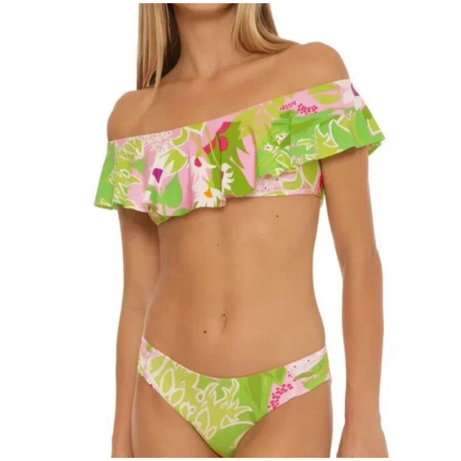 Trina Turk Trina Turk Bandeau Bikini Set Size 14 La Palma Size ONE SIZE - 1 Thumbnail