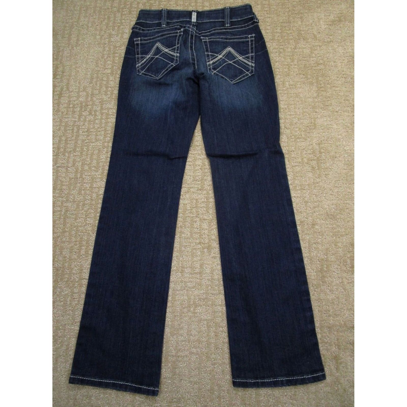Ariat Ariat Jeans Women 27P Blue Low Rise Bootcut Petite Western Pants Dark Wash Logo Denim Classic Bootscut Jeans Womens Size 27" / US 4 / IT 40 - 3 Thumbnail