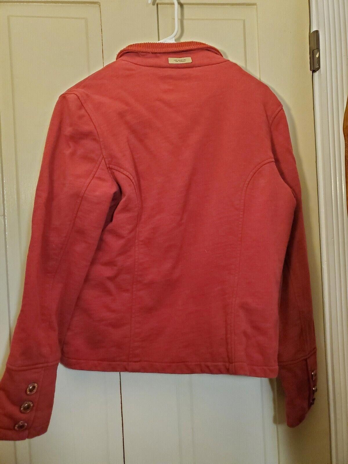 Designer Ruff Hewn Red Knit Jacket Blazer Gold Rhinestone Buttons M Size M / US 6-8 / IT 42-44 - 8 Thumbnail