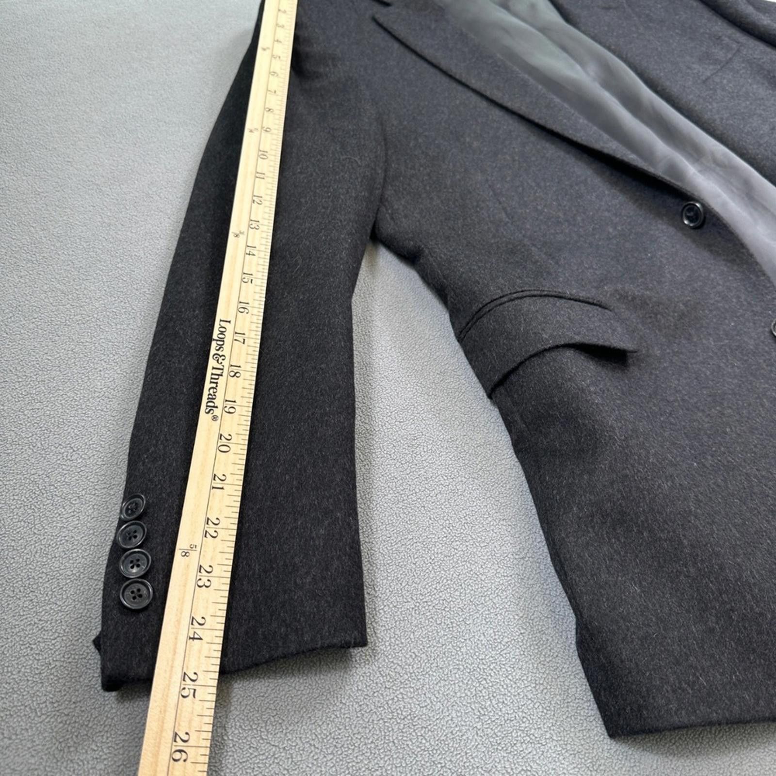 Saks Fifth Avenue Saks Fifth Avenue Blazer 44R Mens Gray Wool Blend Sport Coat Size 44R - 5 Thumbnail