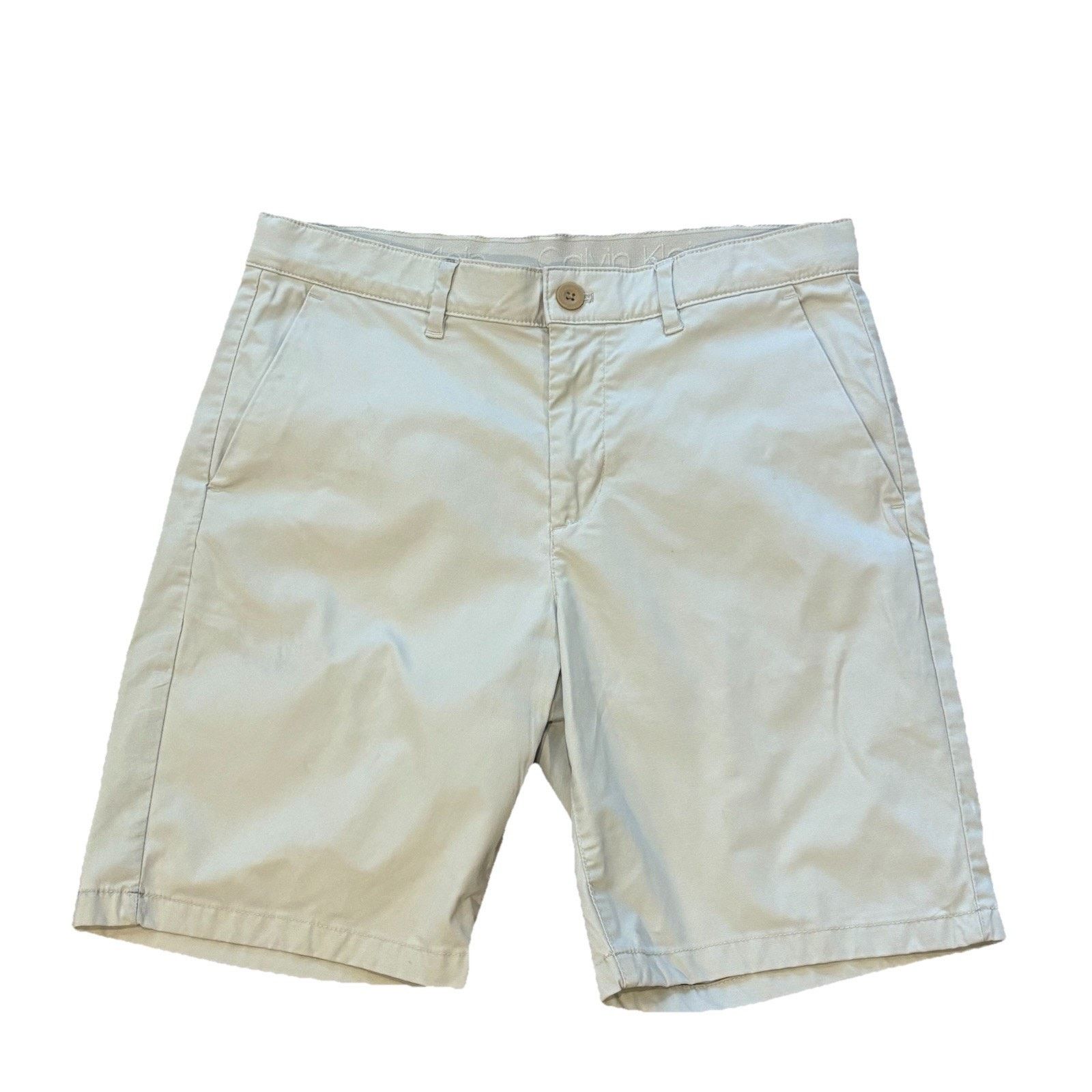 Calvin Klein Calvin Klein Flat Front Khaki Short Mens 30x9 Cotton Stretch Size US 30 / EU 46 - 1 Thumbnail
