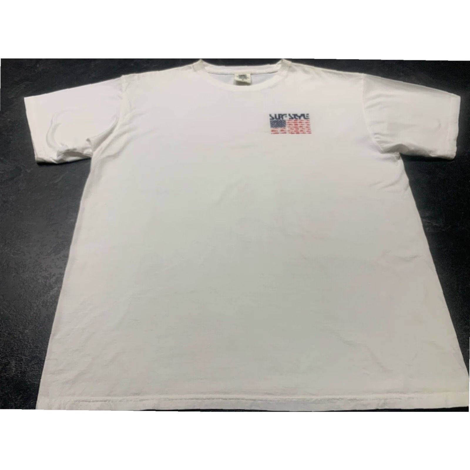Vintage Surf Style Mens Beach T-Shirt White XL Short Sleeve V-Neck Size US XL / EU 56 / 4 - 2 Thumbnail