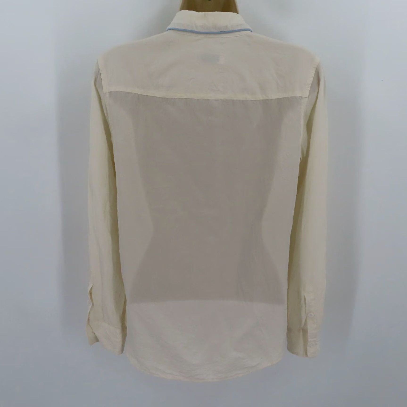 Equipment Equipment Shirt Womens Small Ivory Blue Trim Collared Button Front Silk Blouse Top Casual Size S / US 4 / IT 40 - 6 Thumbnail