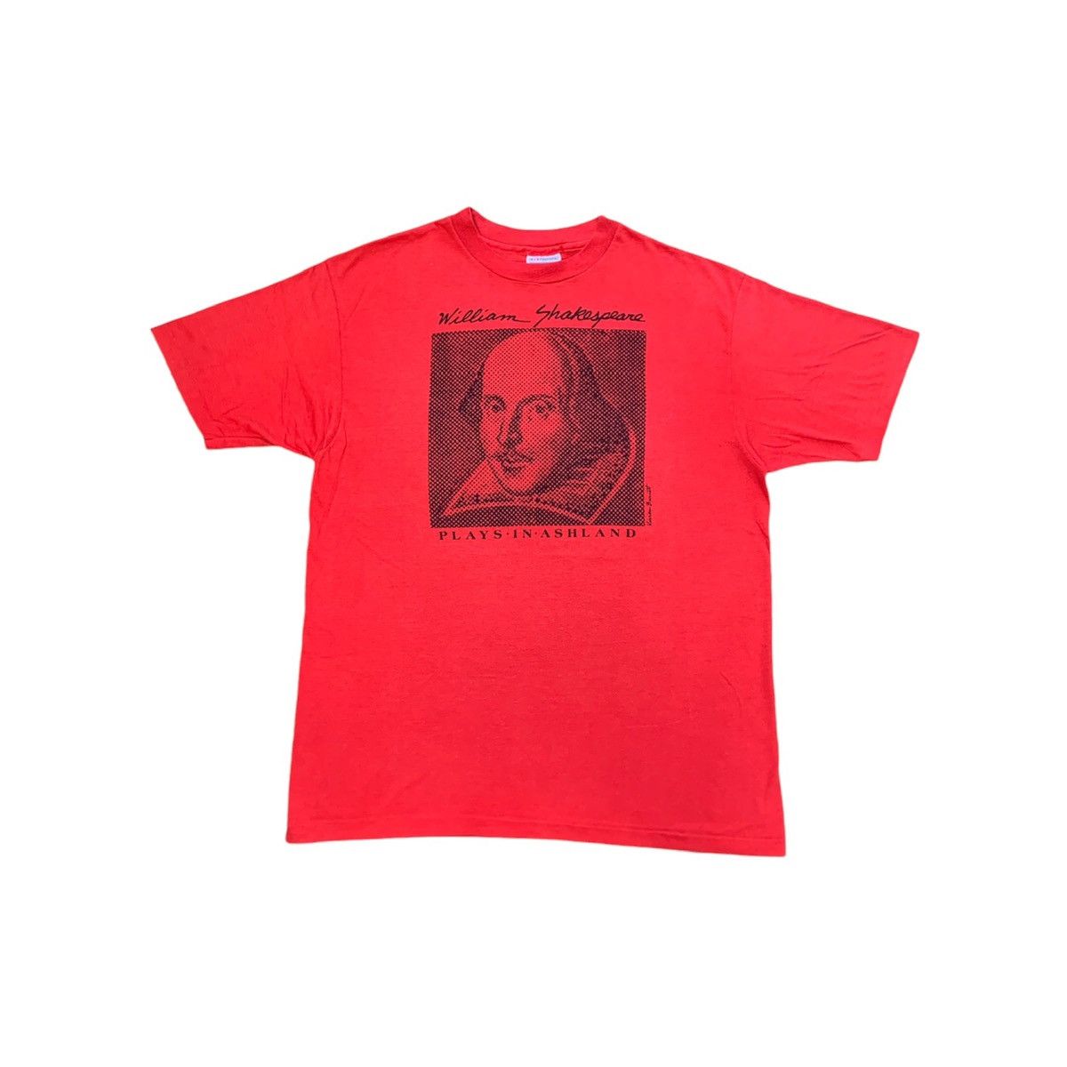 Image of 90's William Shakespeare Play In Ashland Art Tees in Faded Blue, Men's (Size XL)