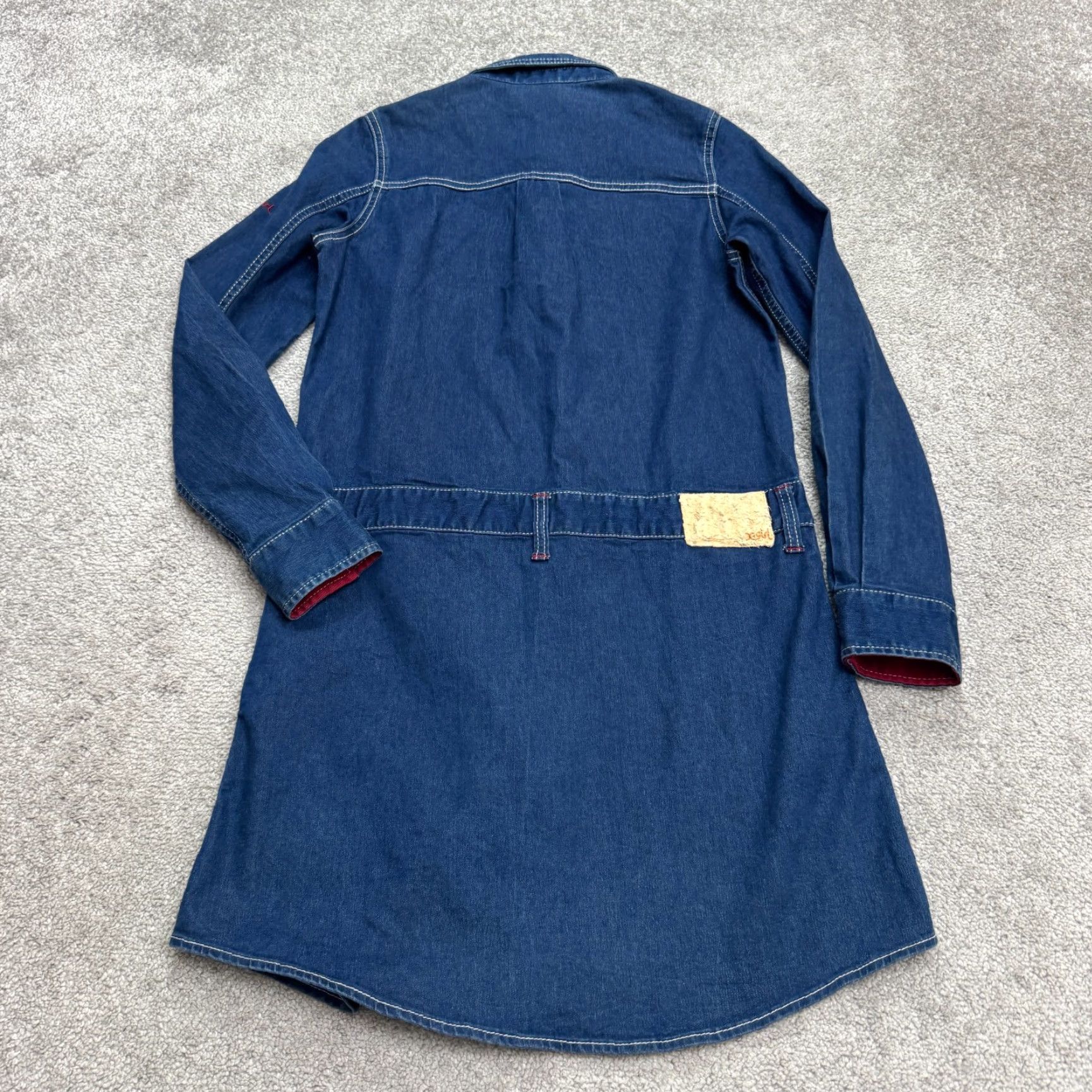 Vintage X-Girl Denim Pearl Snap Button Down Shirt Dress Womens S Blue Long Sleeve Shirt Dress Size S / US 4 / IT 40 - 2 Thumbnail