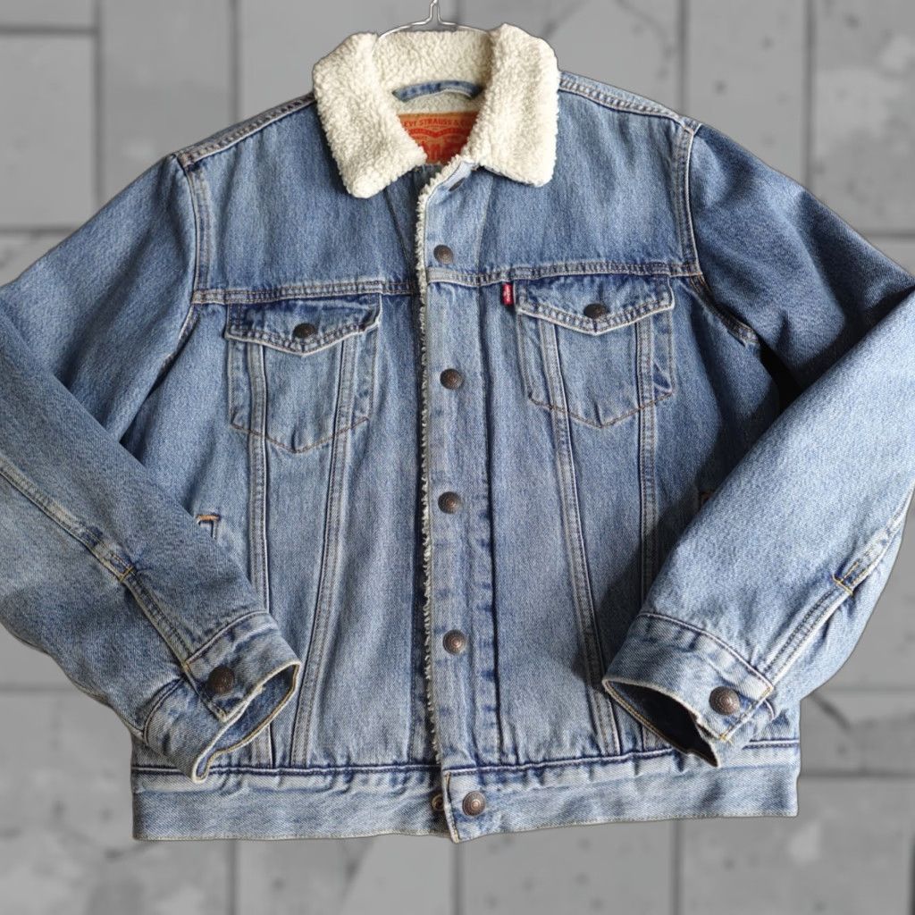 Levi's Levi's Jacket Small Blue Denim Trucker Sherpa Lined Snap Front Men Regular Size S Biker Style Size US S / EU 44-46 / 1 - 1 Thumbnail