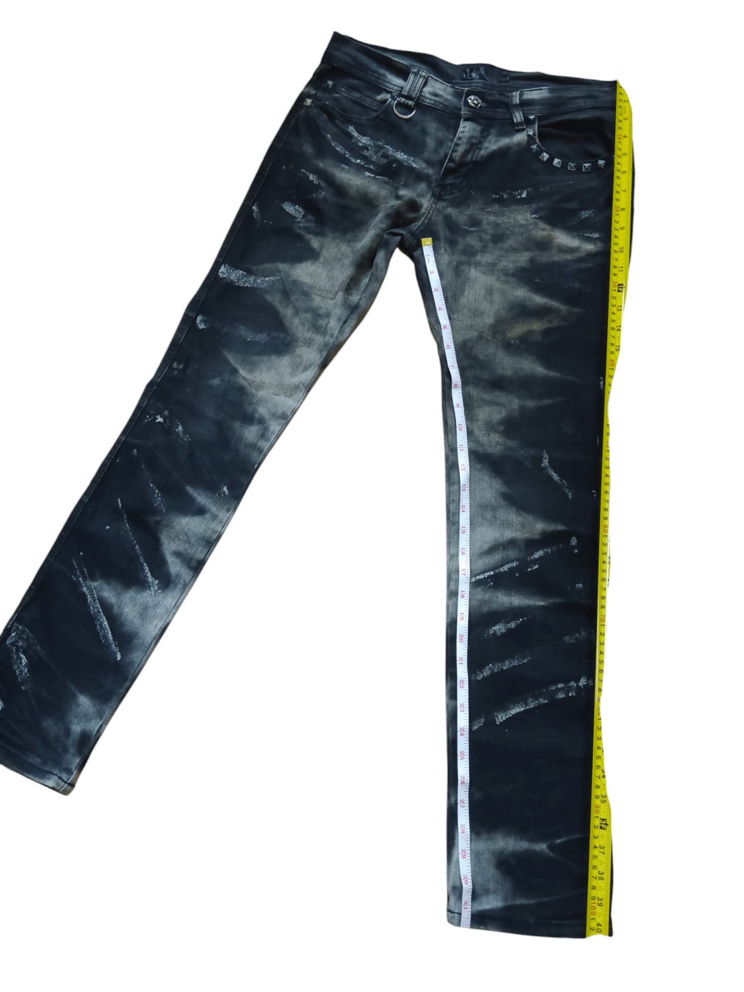 Japanese Brand The Black Gene Skull Gem Stud Skinny Punk Jeans Size US 30 / EU 46 - 14 Thumbnail