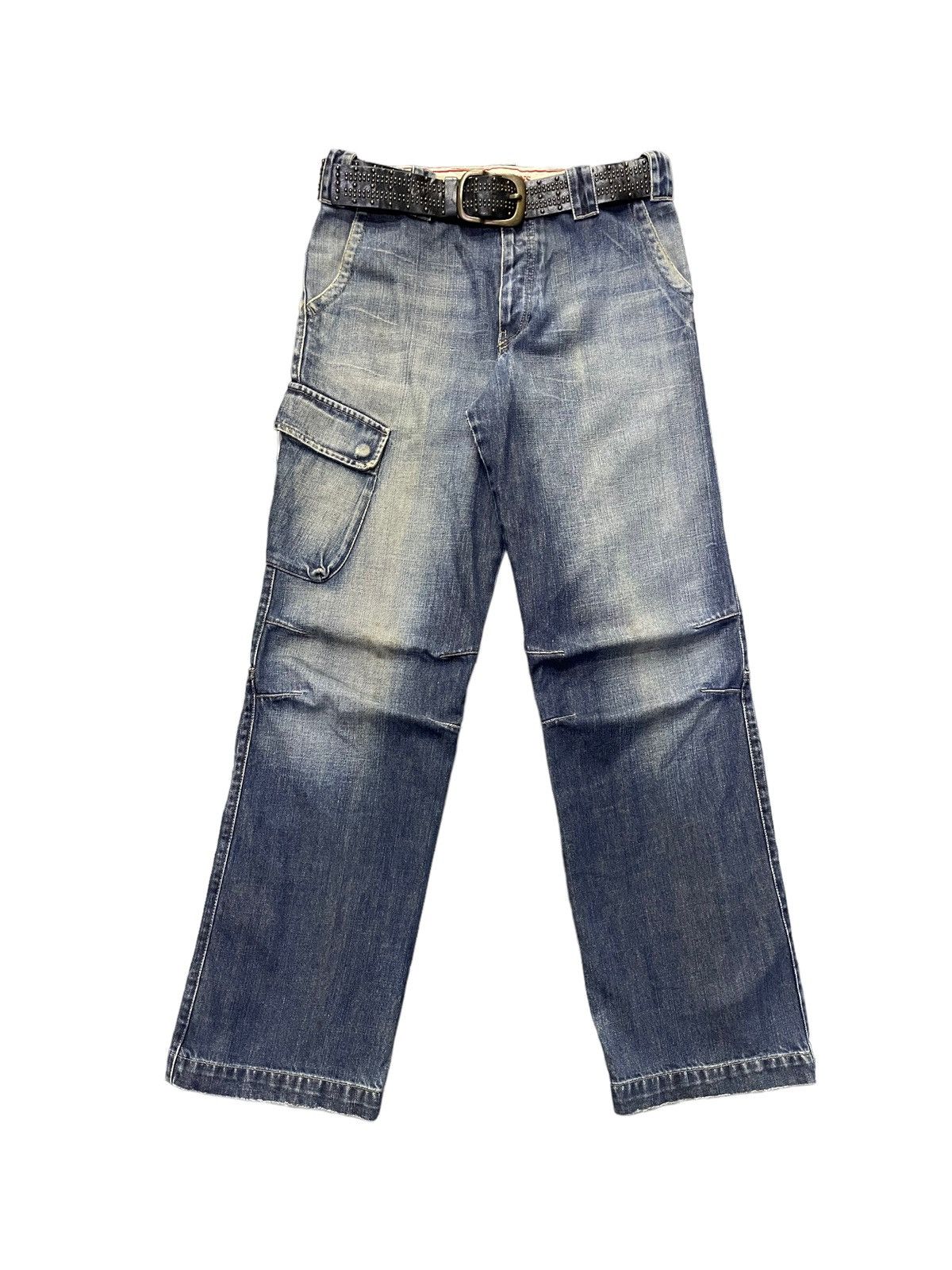 Armani × Designer Vintage Armani Cargo Baggy Jeans Zip Up Ankle With Belt Size US 30 / EU 46 - 1 Thumbnail