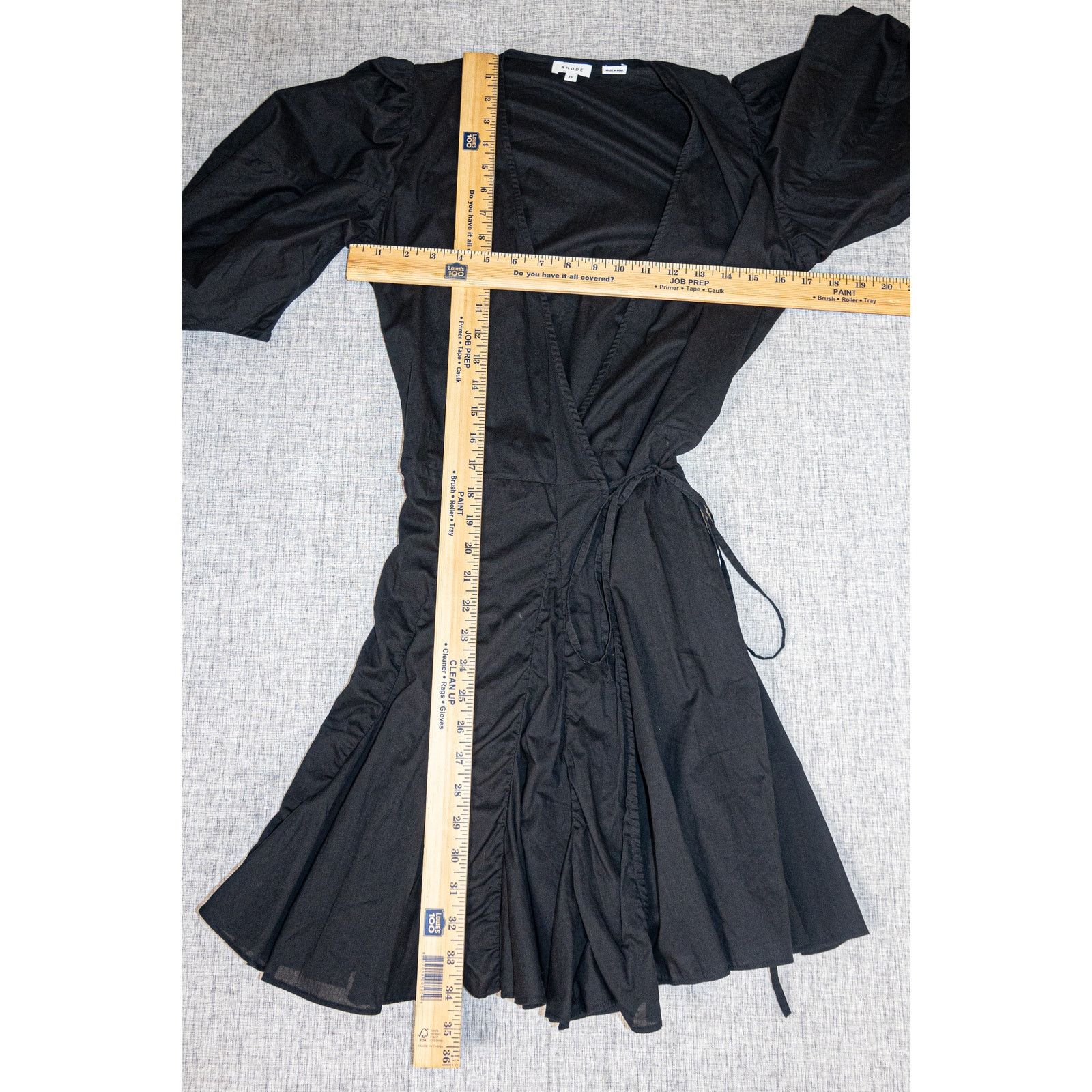 RHODE RHODE $375 Claudine Wrap Dress Puff Sleeves mini Black XS Size XS / US 0-2 / IT 36-38 - 8 Thumbnail