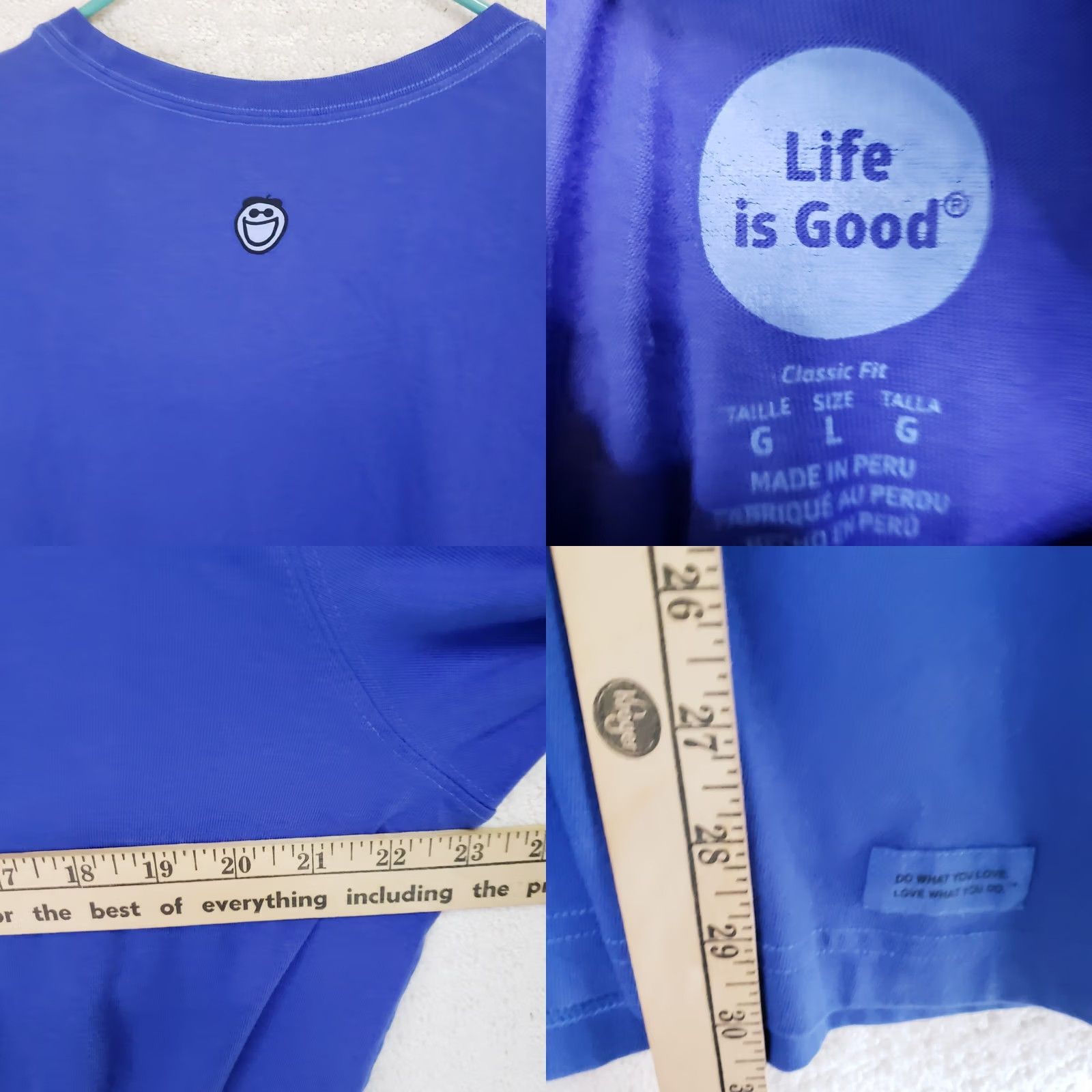 Life is Good Life is Good License To Grill Shirt Men's L Blue 100% Cotton Short Sleeve Crew Neck Regular Fit Size US L / EU 52-54 / 3 - 8 Thumbnail