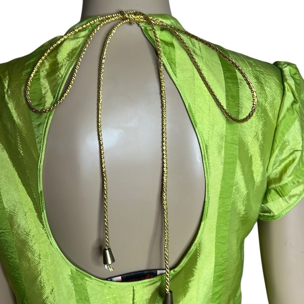 SikSilk Megan Silk Mini Green Lime Dress (019) Size S / US 4 / IT 40 - 8 Thumbnail