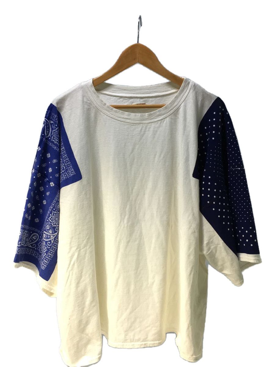 T-Shirts bandana HUGE Short Sleeve Cotton White Blue