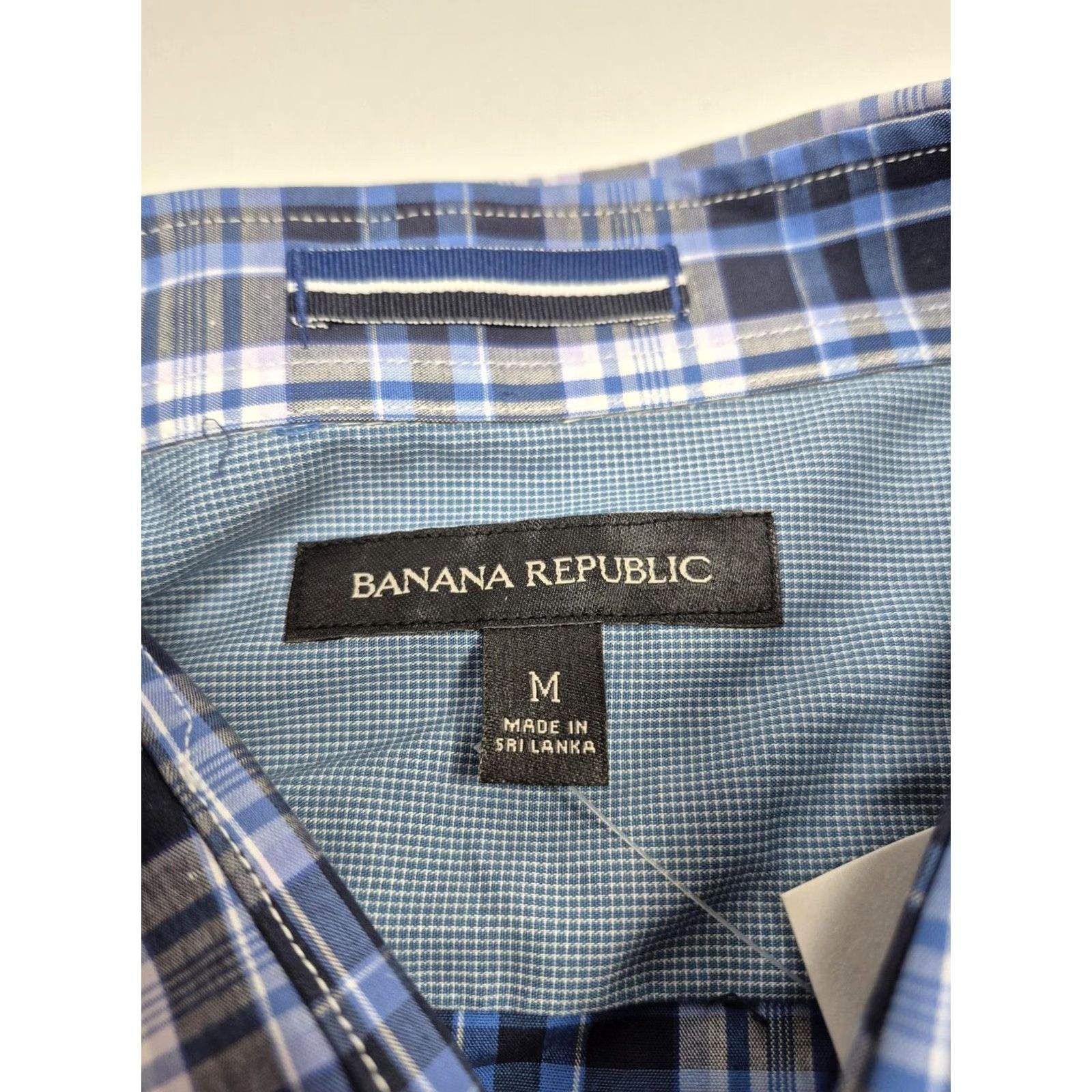 Banana Republic Banana Republic Shirt Mens M Blue Plaid Stretch Button Up Long Sleeve Casual Size US M / EU 48-50 / 2 - 5 Thumbnail