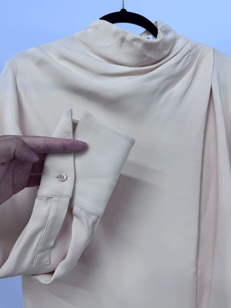 Loro Piana LORO PIANA Apricot-colored silkworm silk jacket Size S / US 4 / IT 40 - 3 Thumbnail