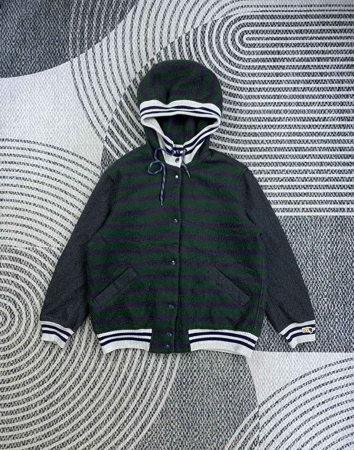 mercibeaucoup Vintage Mercibeaucoup Striped Wool Hooded Jacket Size US L / EU 52-54 / 3 - 1 Thumbnail