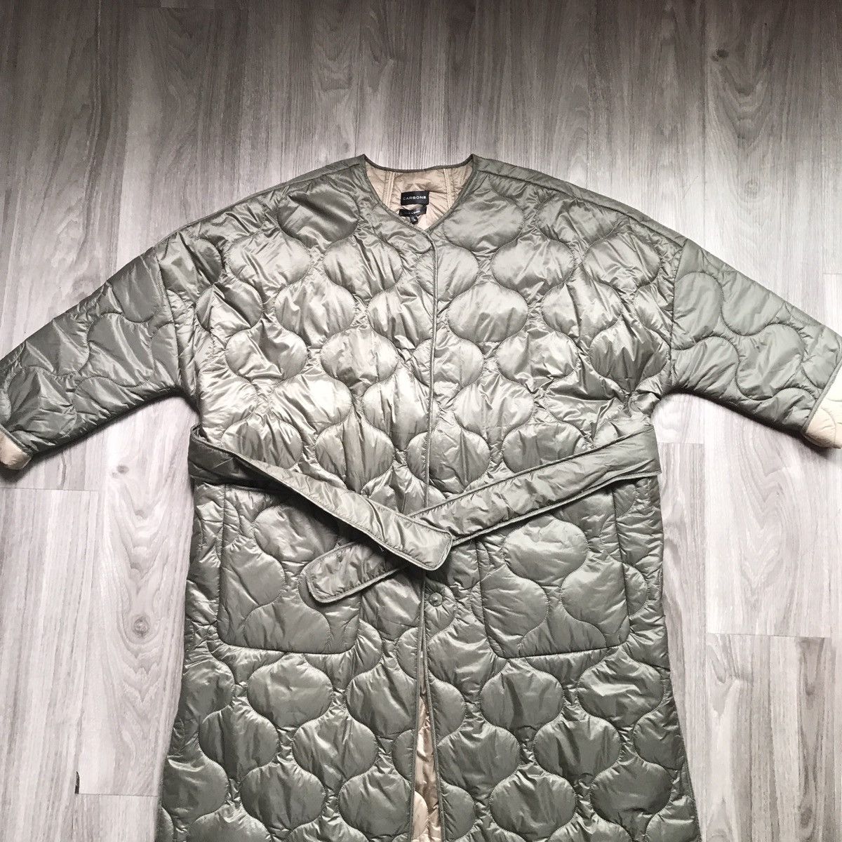 Carbon Carbon 38 Green Puffer Onion Quilted Jacket Womens Large Size L / US 10 / IT 46 - 2 Thumbnail
