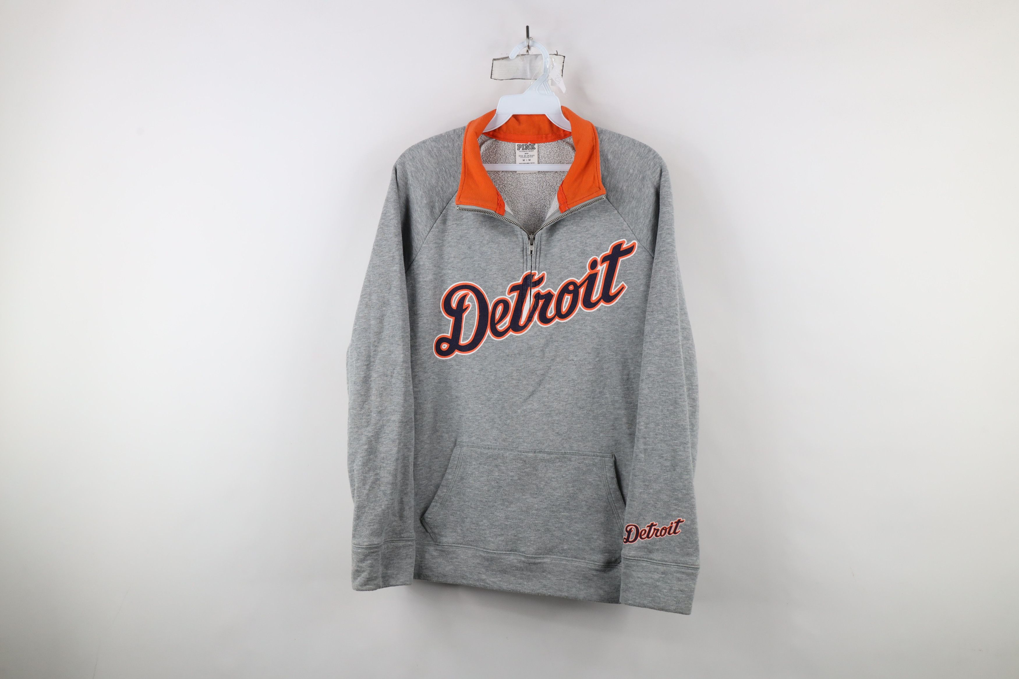 Pink × Vintage Pink Victorias Secret Tigers Baseball Half Zip Sweatshirt Size M / US 6-8 / IT 42-44 - 1 Thumbnail