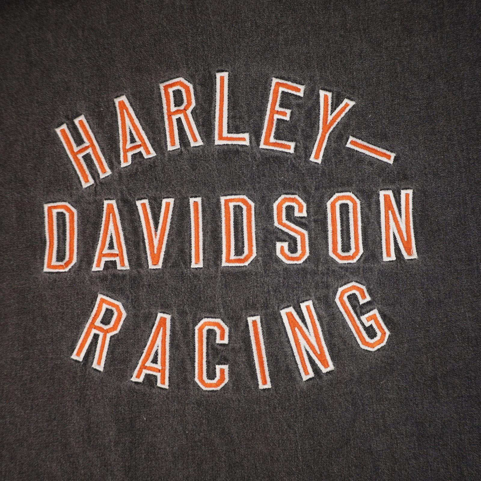 Harley Davidson × Vintage Vintage Harley Davidson Racing Embroidered Spellout Shirt Size US XL / EU 56 / 4 - 11 Thumbnail