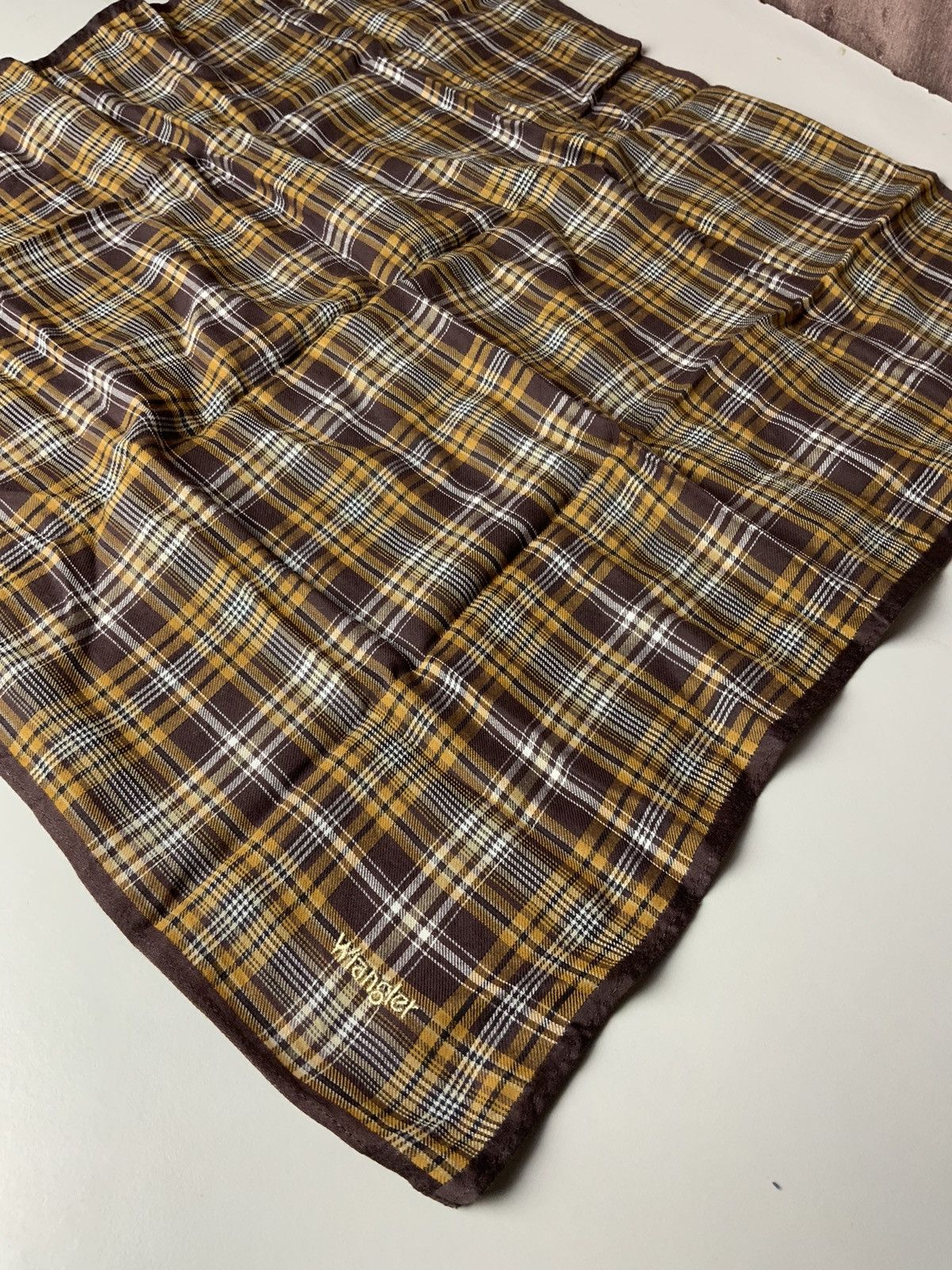 Japanese Brand Wrangler Striped Brown Vintage Japan Handkerchief Size ONE SIZE - 5 Thumbnail