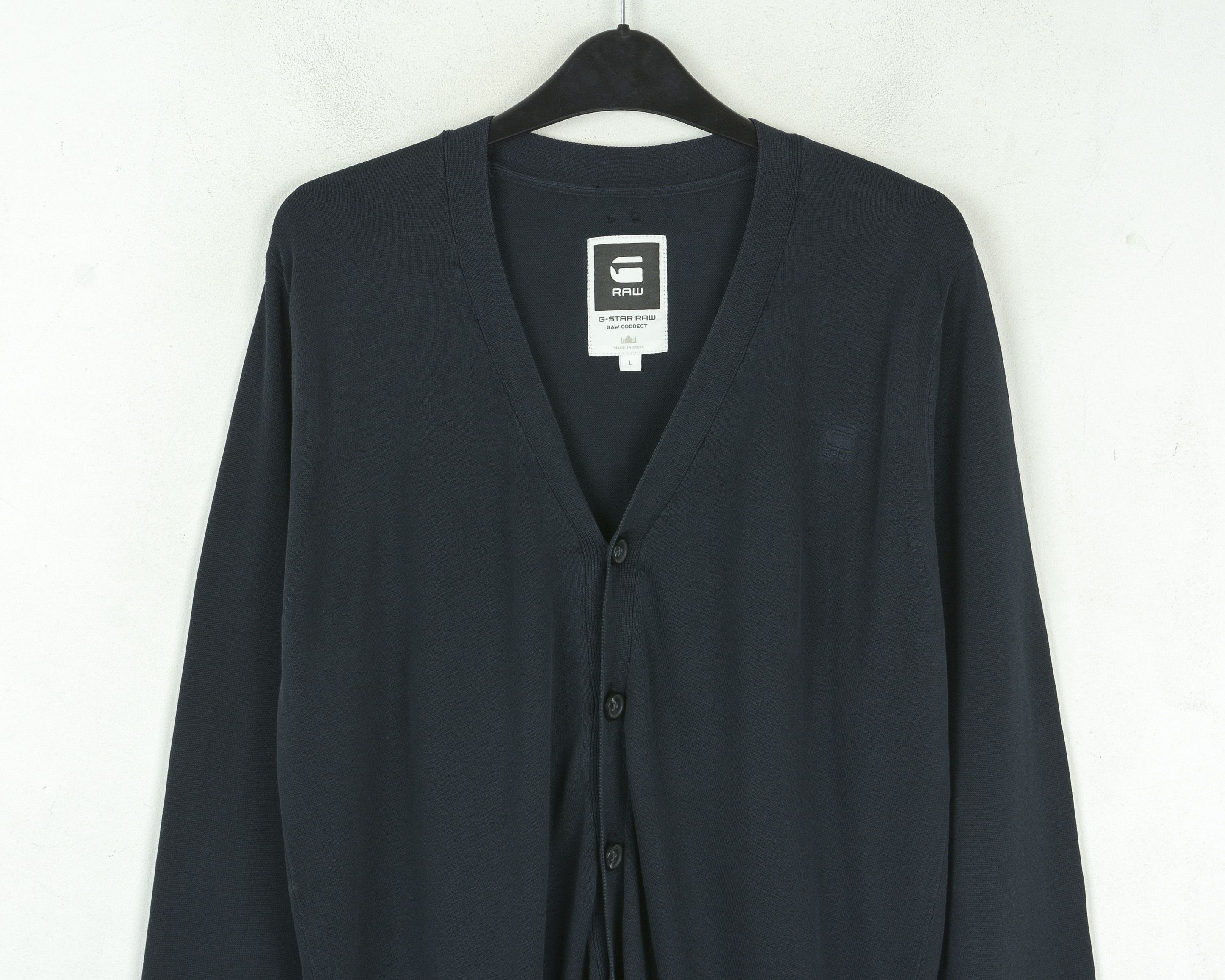 G-Star Tamanho L Navy Blue Jumper Sweater Cardigan Cotton Jacket Size US L / EU 52-54 / 3 - 7 Thumbnail