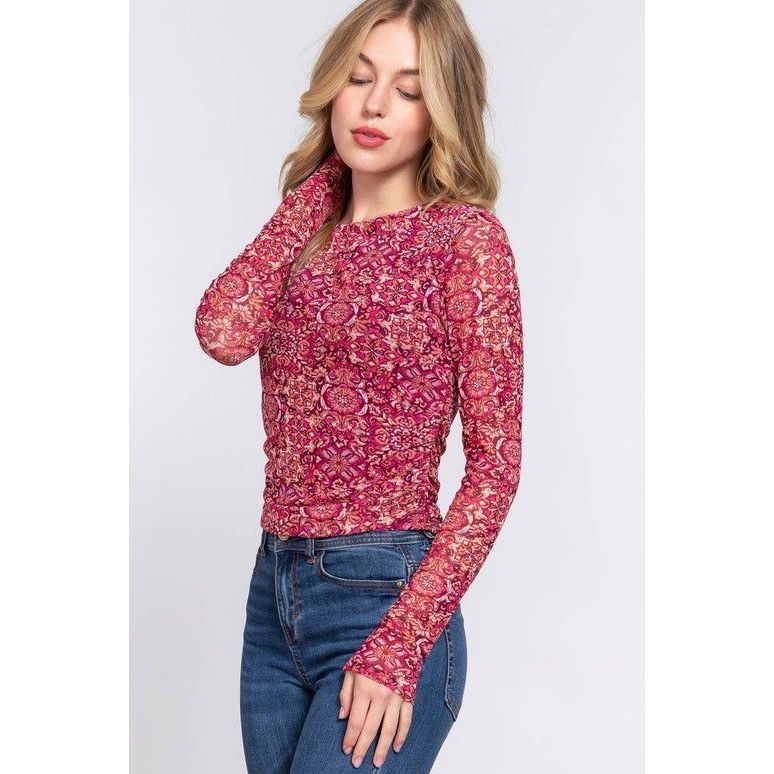 Other Fitted Long Sleeve Mesh Shirt With Bunched Sides Size Small Size S / US 4 / IT 40 - 1 Thumbnail