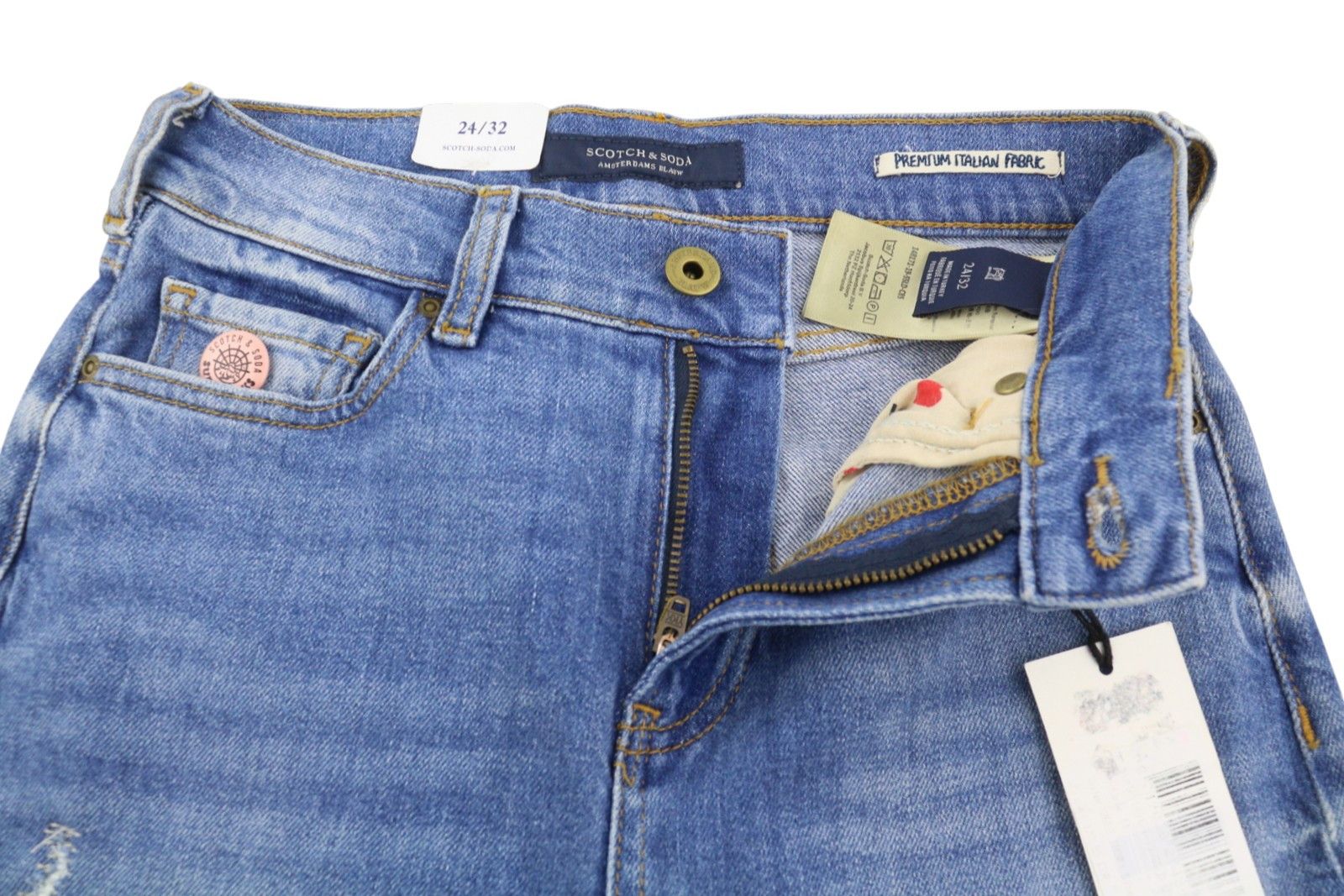 Scotch & Soda HIGH FIVE W24/L32 Blue High Rise Boyfriend Jeans 89095 Size 24" / US 00 / IT 34 - 5 Thumbnail