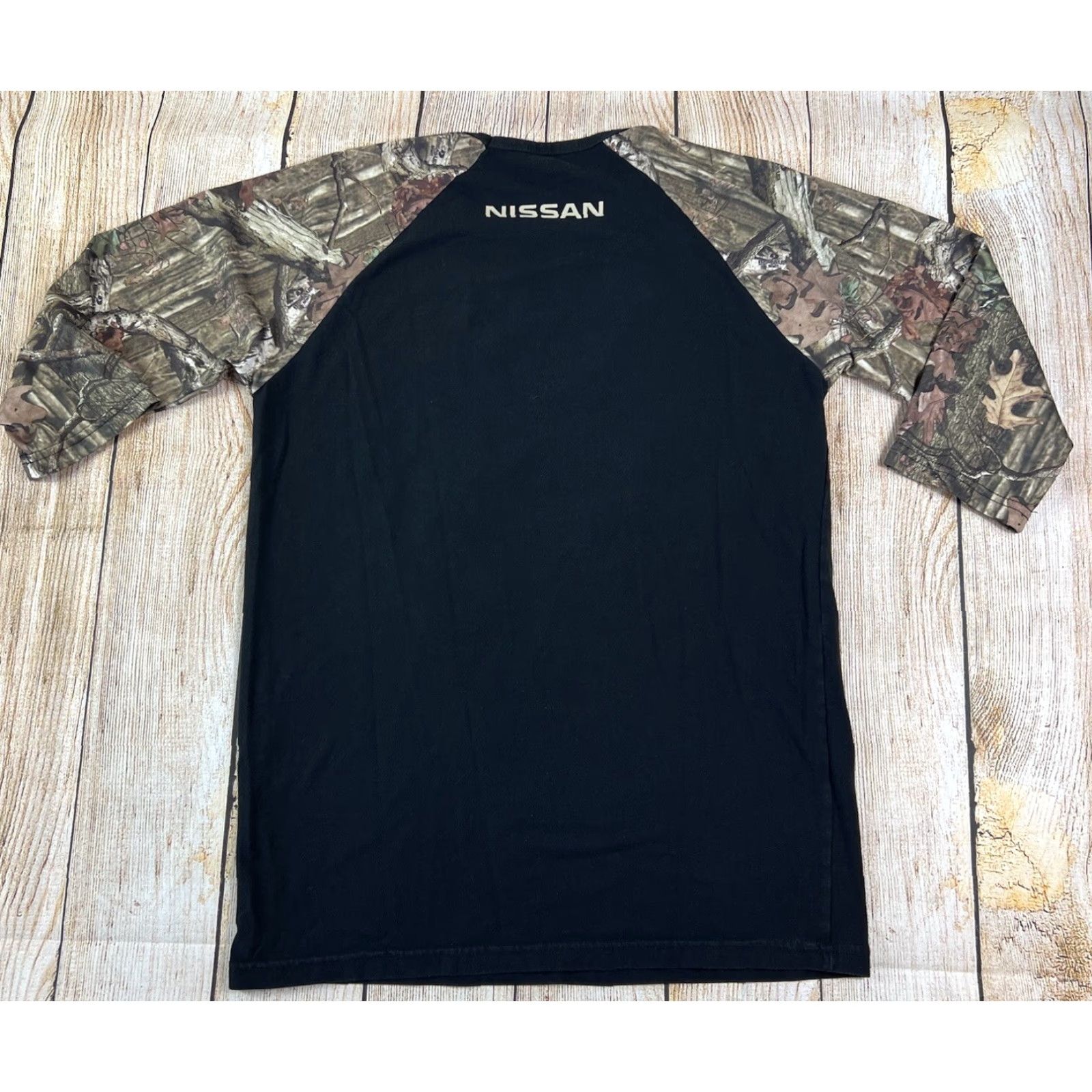 Vintage Nissan Titan Black Mossy Oak Camo Raglan 3/4 Sleeve Shirt Size S Made In USA Size US S / EU 44-46 / 1 - 5 Thumbnail
