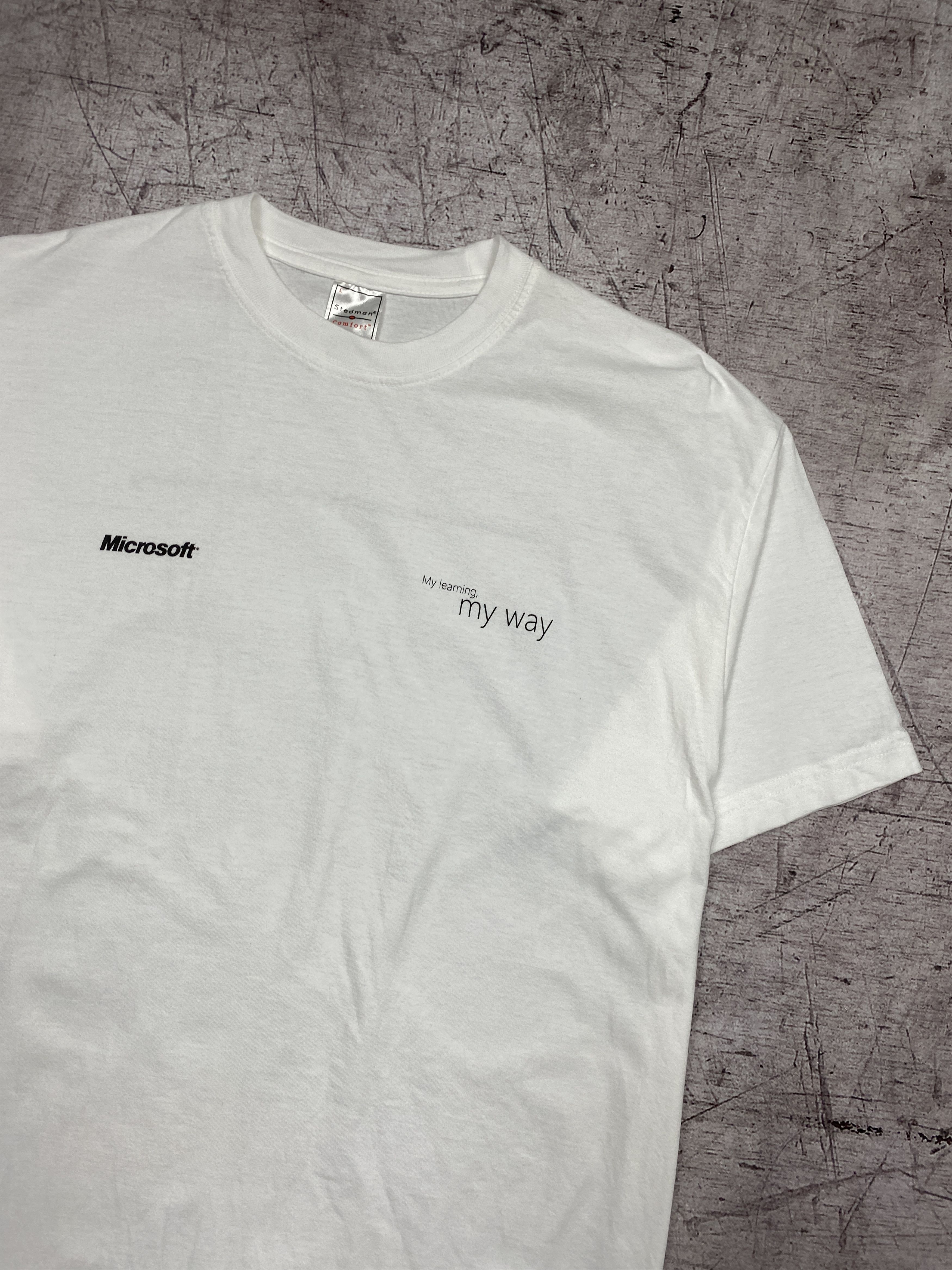 Microsoft × Vintage Microsoft Vintage Mens Crew Neck T-Shirt Size US L / EU 52-54 / 3 - 2 Thumbnail