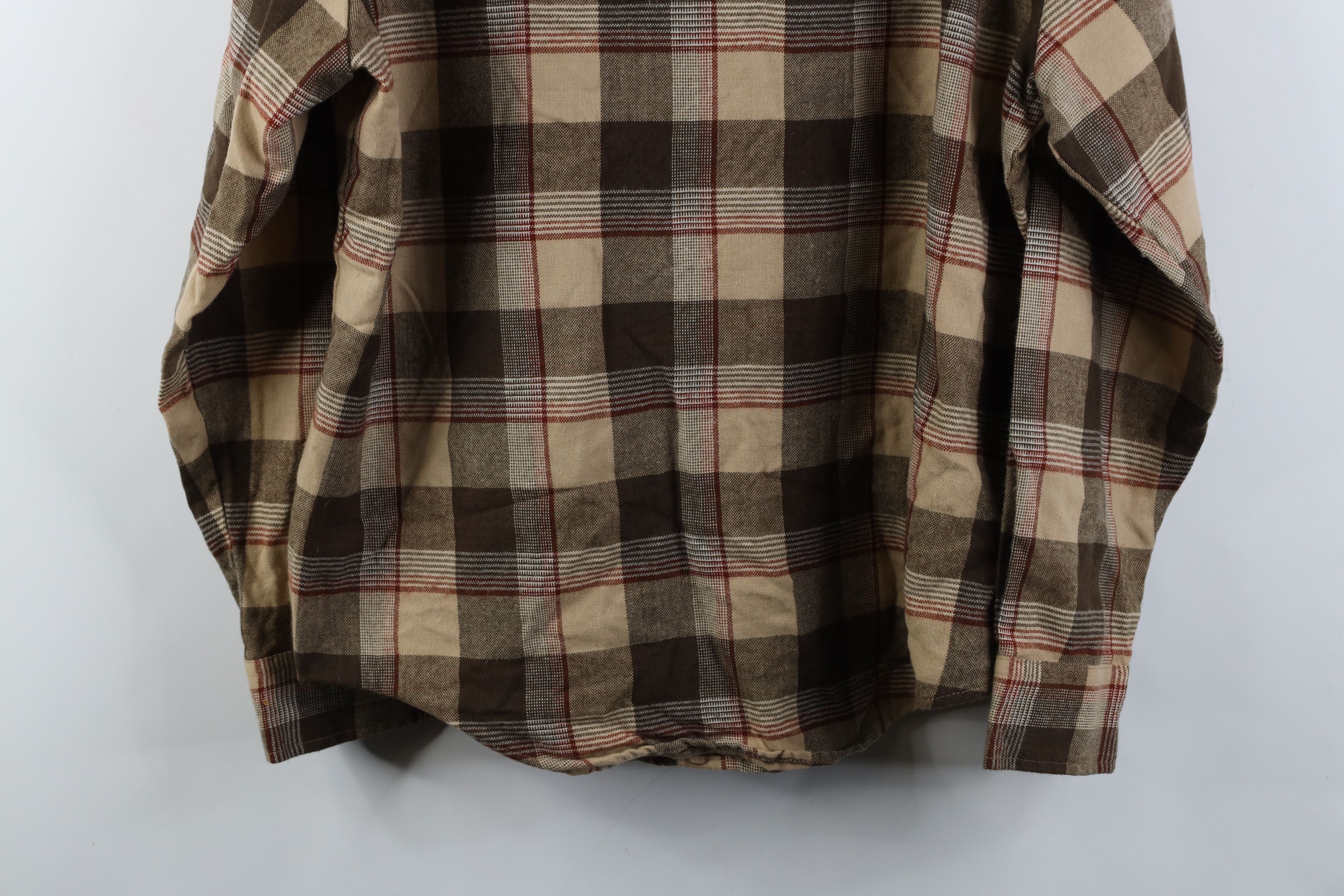 Vintage Vintage 70s Streetwear Button Shirt Plaid Earth Tone Size US L / EU 52-54 / 3 - 13 Thumbnail