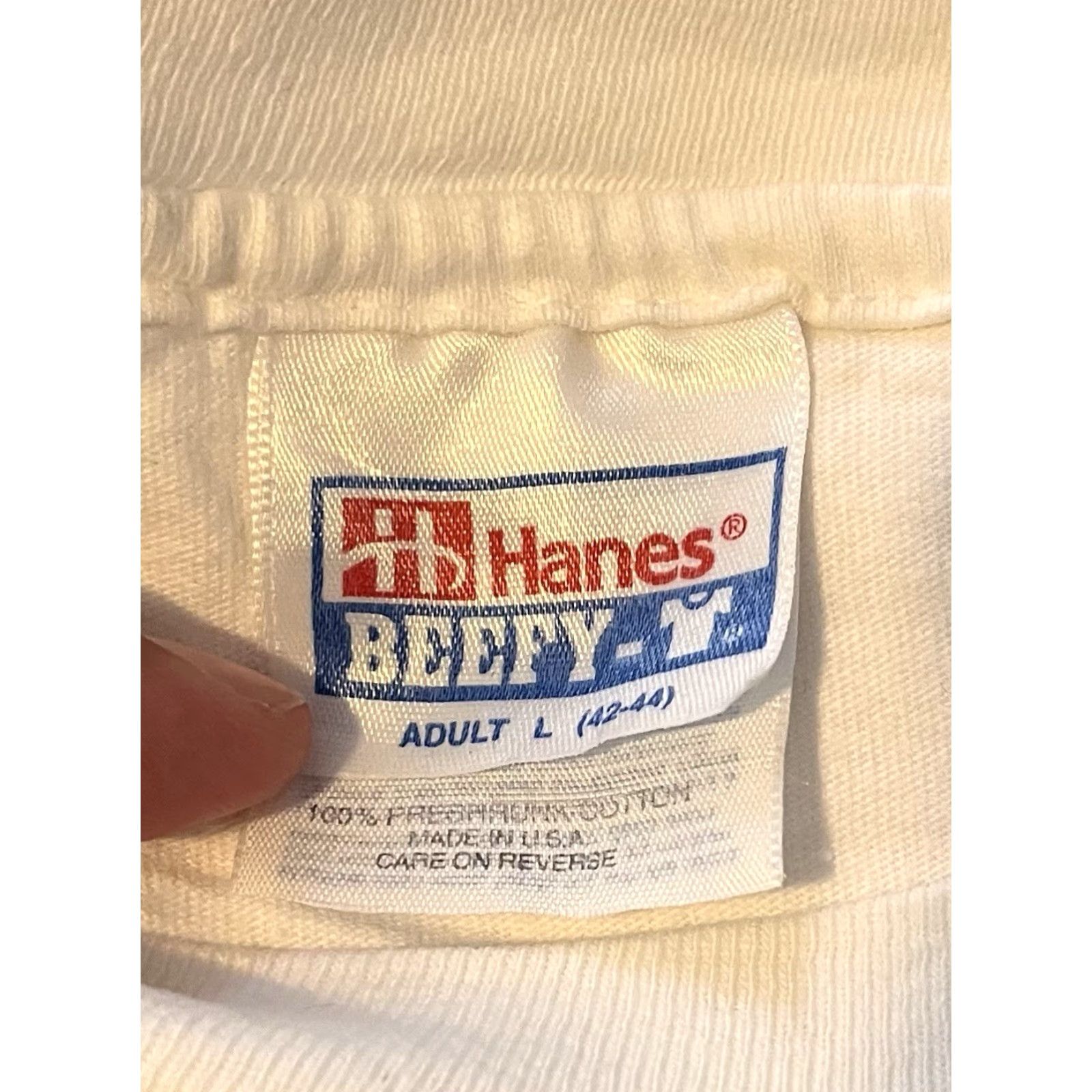Hanes VINTAGE Atlanta 1996 Olympics Shirt Men’s L White Hanes Beefy T-Shirt Logo Graphic Print 90s USA Mens Size US L / EU 52-54 / 3 - 4 Thumbnail