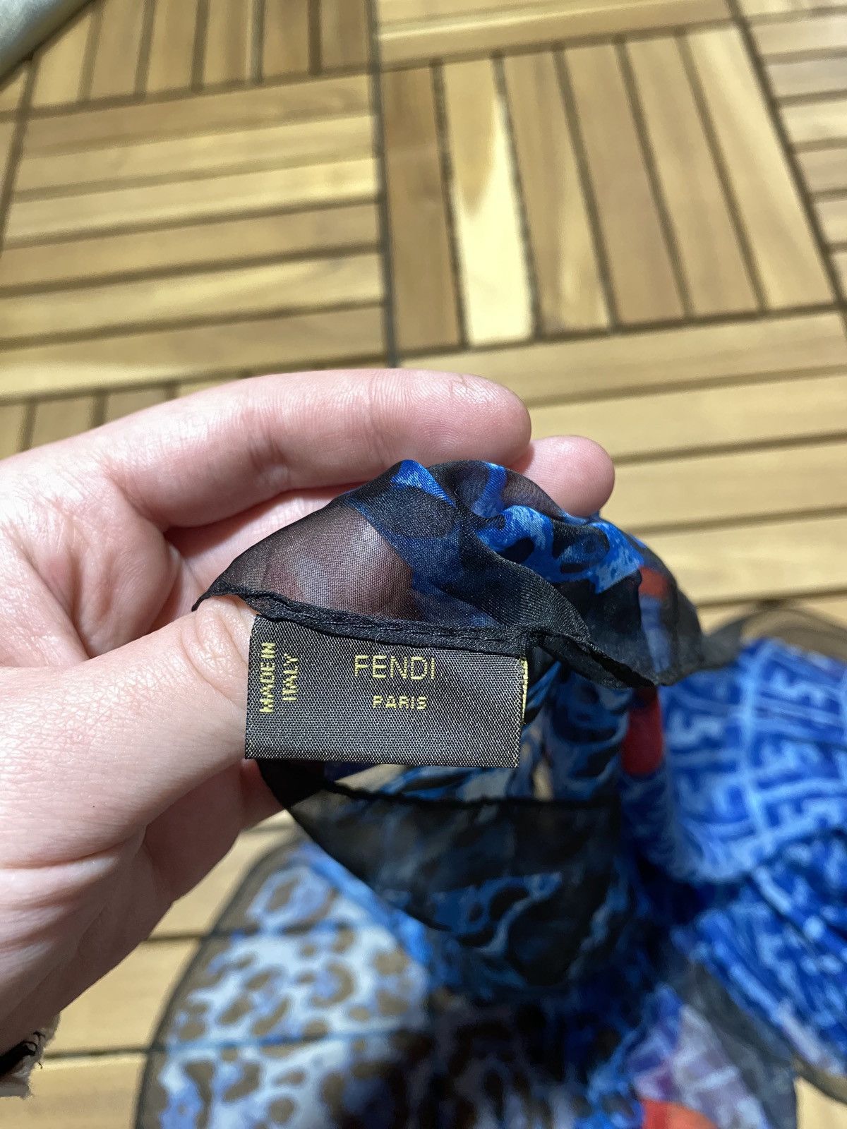 Fendi Fendi Blue Leopard FF Monogram Sheer Scarf / Pareo Y2K Size ONE SIZE - 8 Thumbnail
