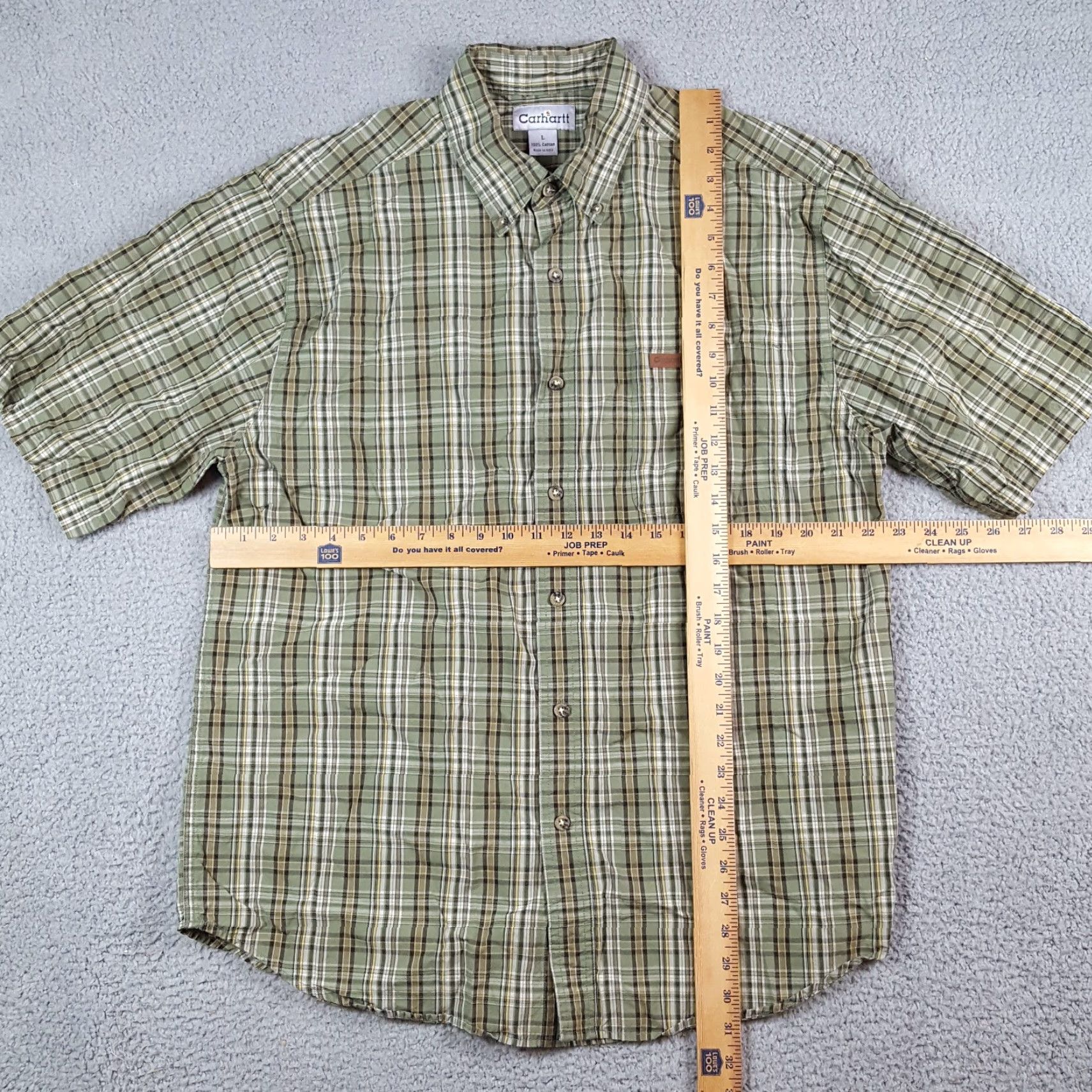 Carhartt VINTAGE Carhartt Button-Up Shirt Mens L Green Plaid Button-Down Collared Work Shirt Size US L / EU 52-54 / 3 - 7 Thumbnail