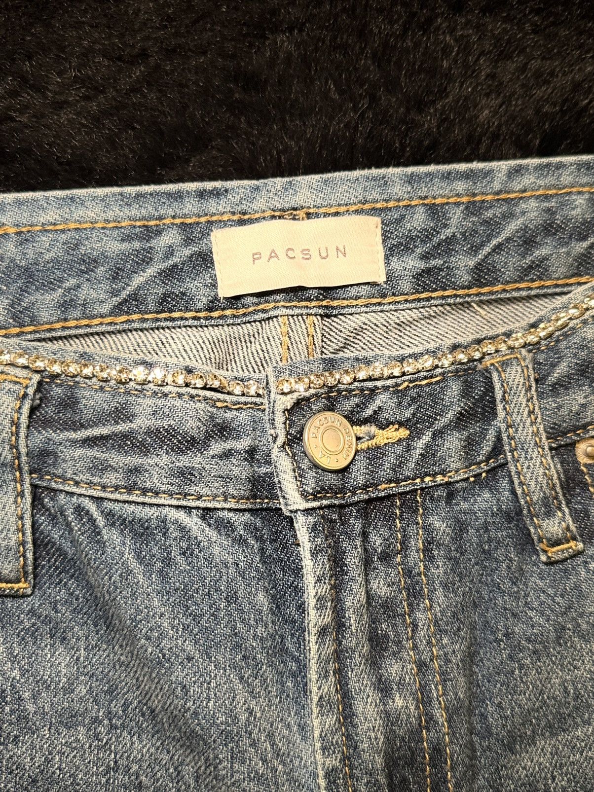 Pacsun PacSun Rhinestone Waistband 90s straight Jeans Size 26" / US 2 / IT 38 - 16 Thumbnail