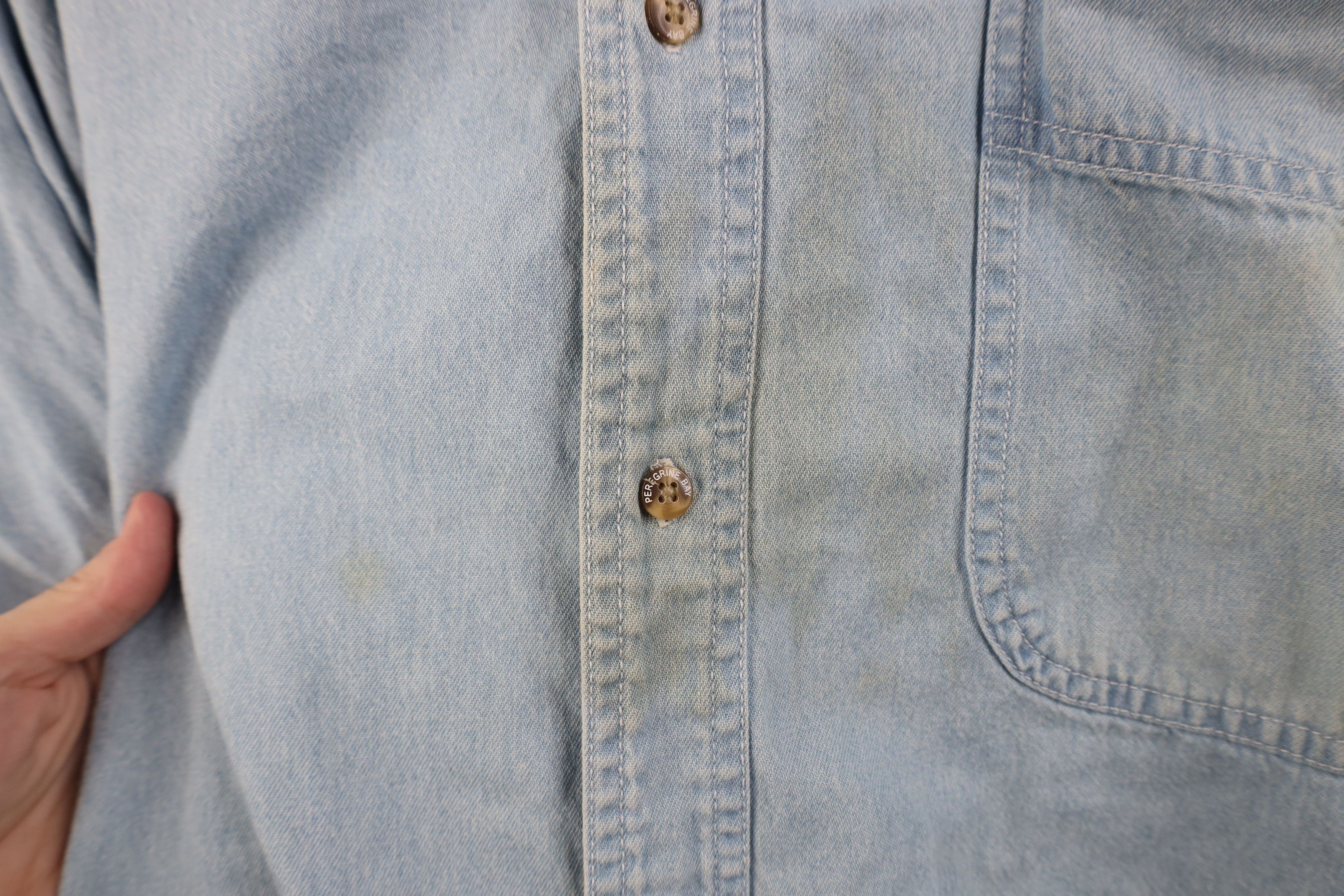 Vintage Vintage 90s Railroad Open Collared Denim Jean Button Shirt Size US XL / EU 56 / 4 - 5 Thumbnail