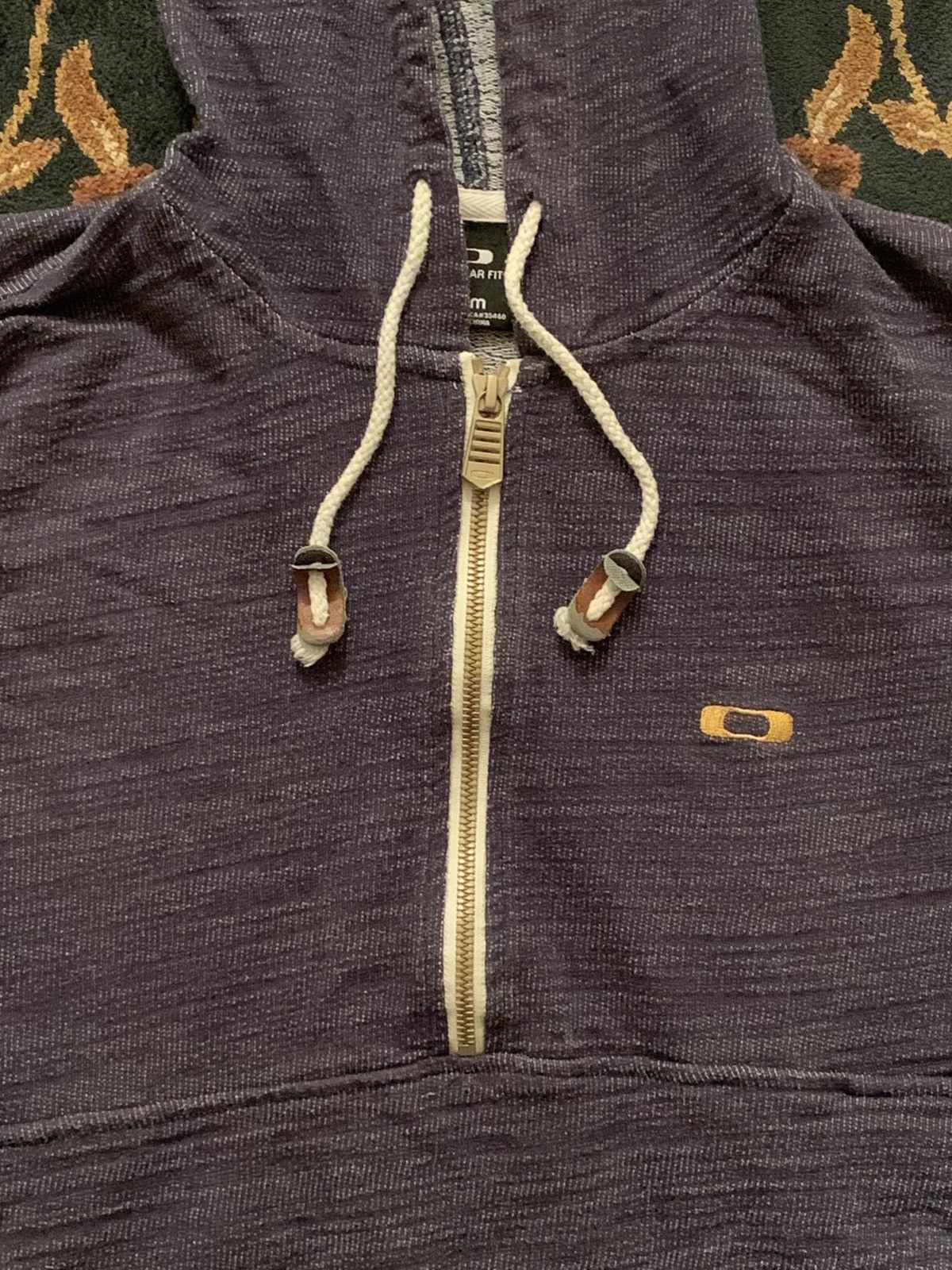 Oakley Vintage Y2K Oakley Half Zip Regular Fit Drawstring Hoodie Size US M / EU 48-50 / 2 - 2 Thumbnail