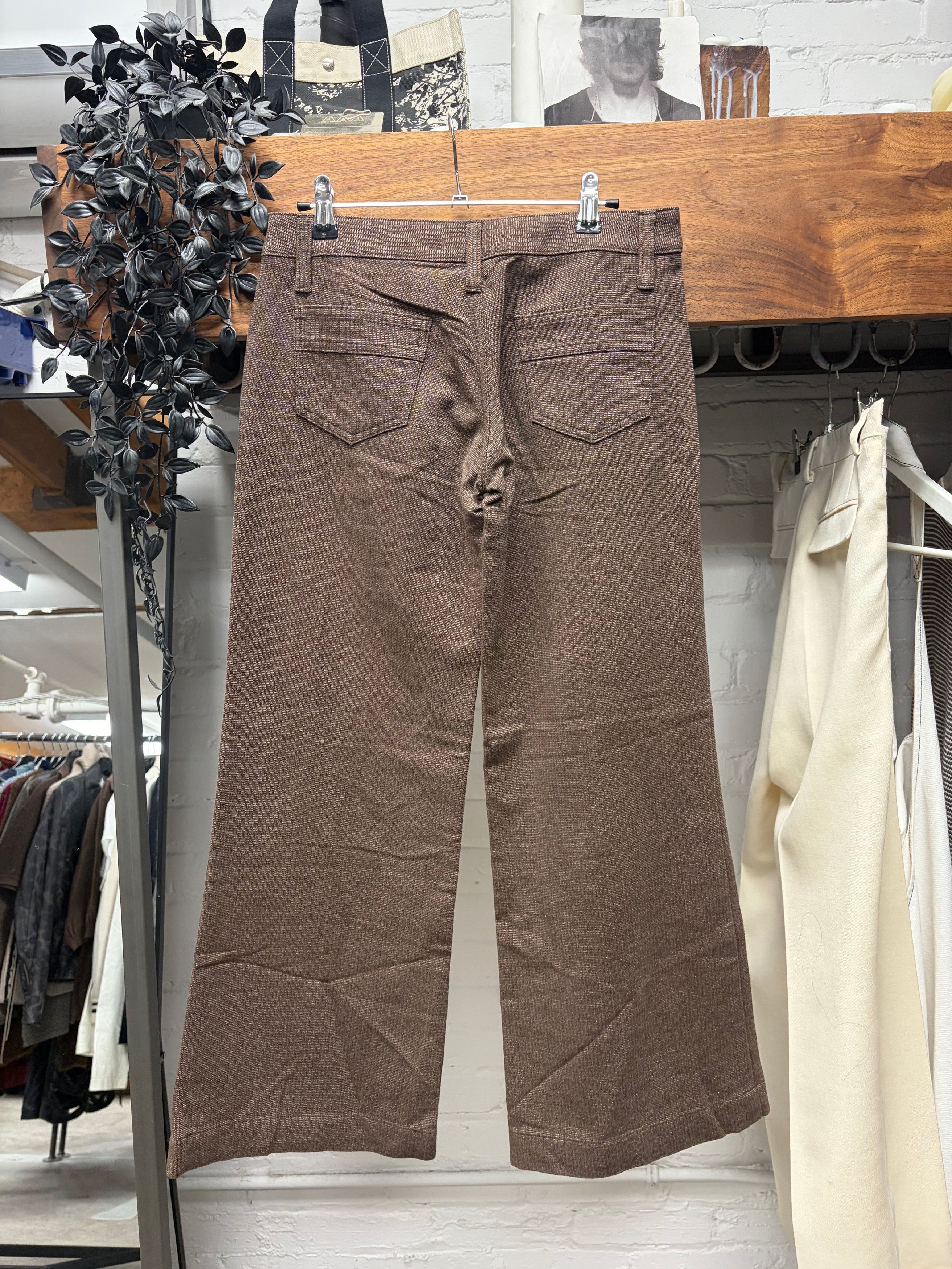 Junya Watanabe 2002 Junya Watanabe ‘Rustic’ Pinstripe Flared Leg Trousers Size US 29 - 3 Thumbnail