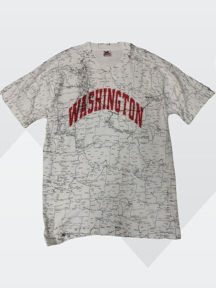 Vintage AOP Washington Map Tee
