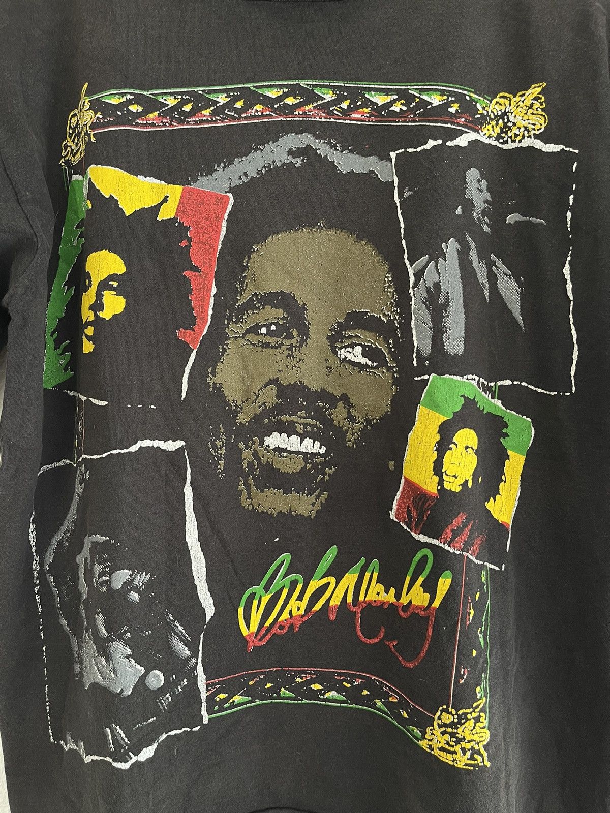 Band Tees × Vintage Vintage Bob Marley Mirror Print Rasta Size US L / EU 52-54 / 3 - 3 Thumbnail