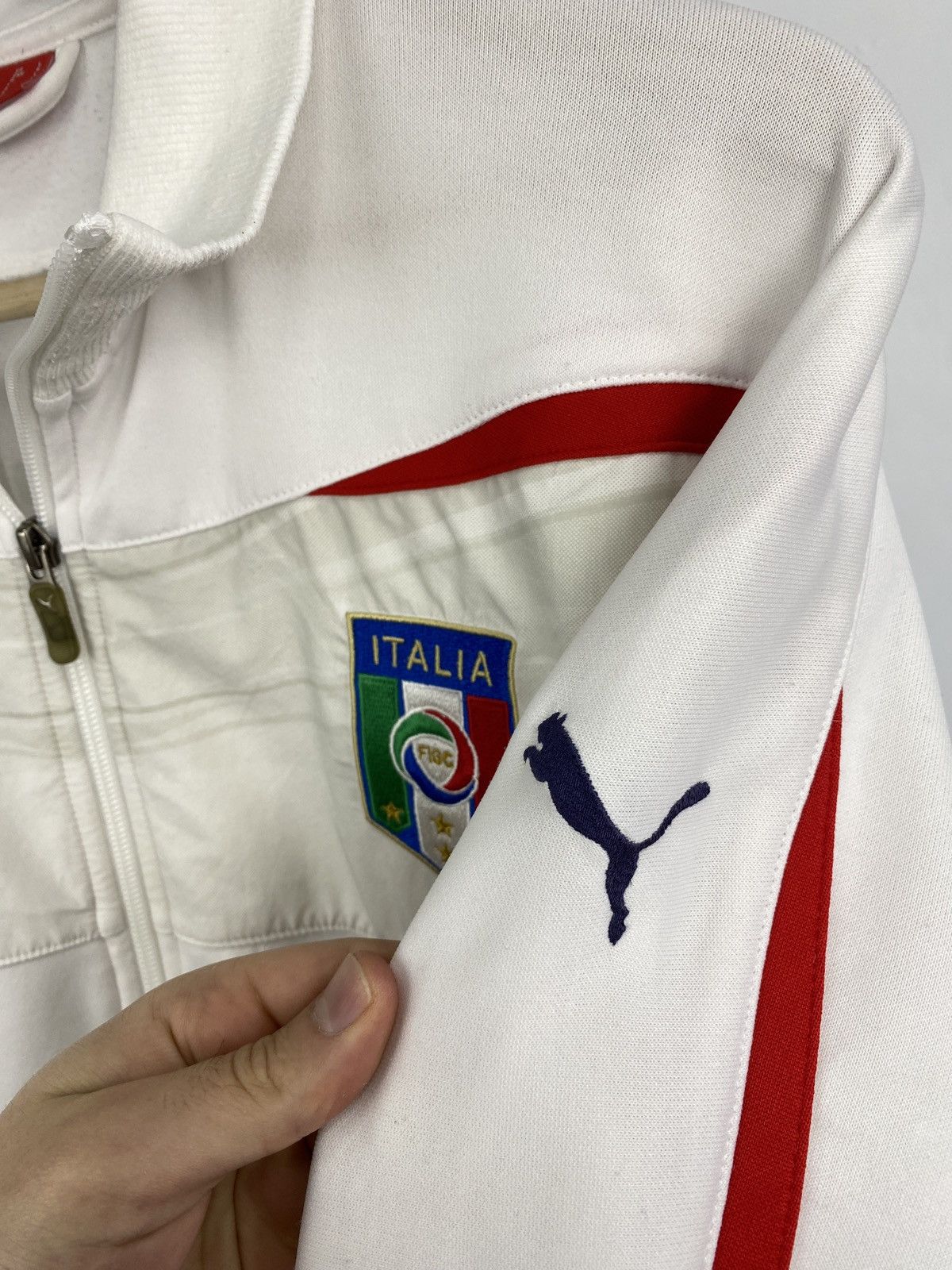 Puma 🇮🇹 Vintage Y2K Puma Italy Soccer Jersey Zip Hoodie Retro Rare Size US L / EU 52-54 / 3 - 8 Thumbnail