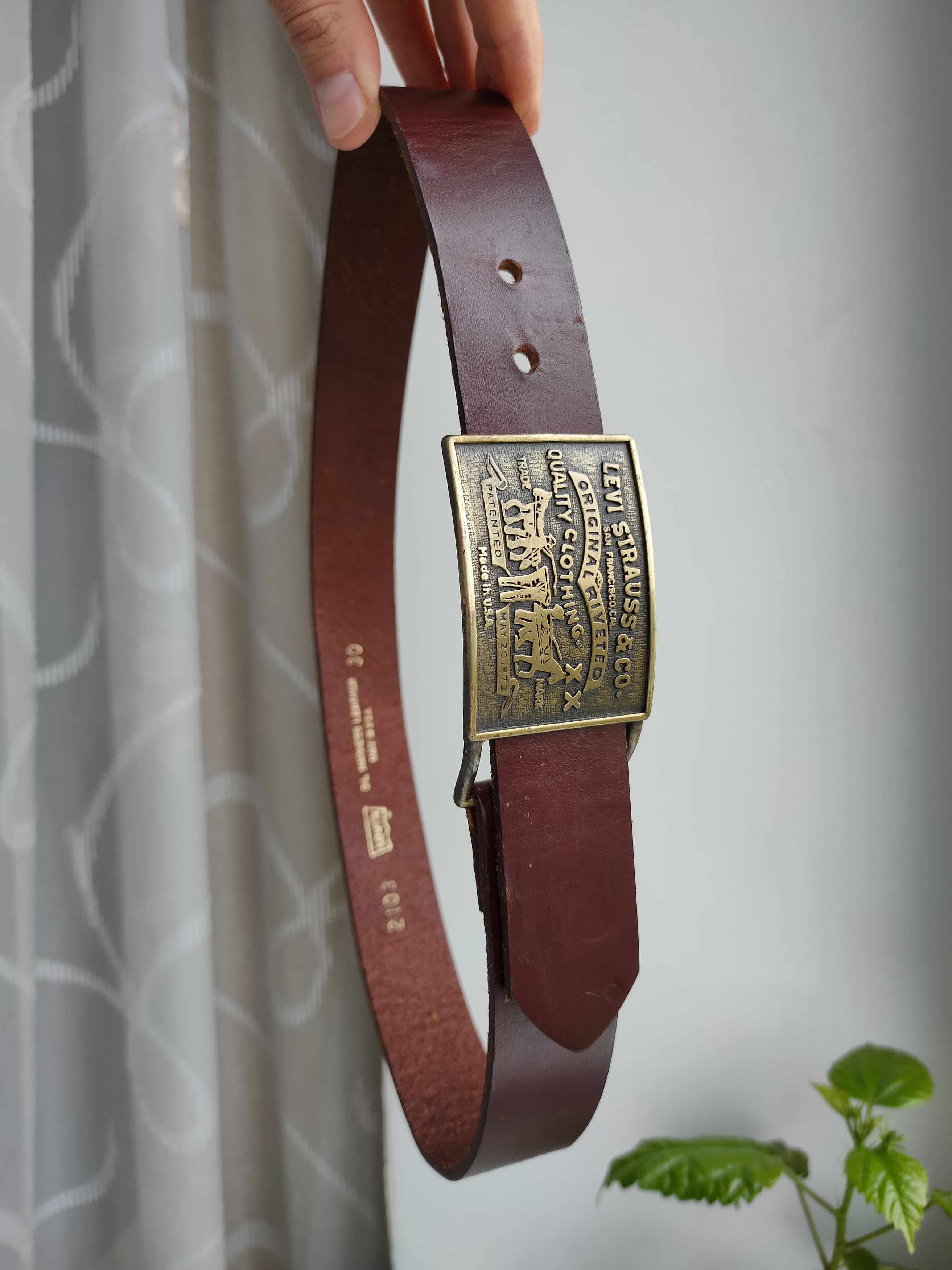 Levi's 🔥Levis USA Vintage Leather Belt Buckle Levis Leather Size ONE SIZE - 2 Thumbnail