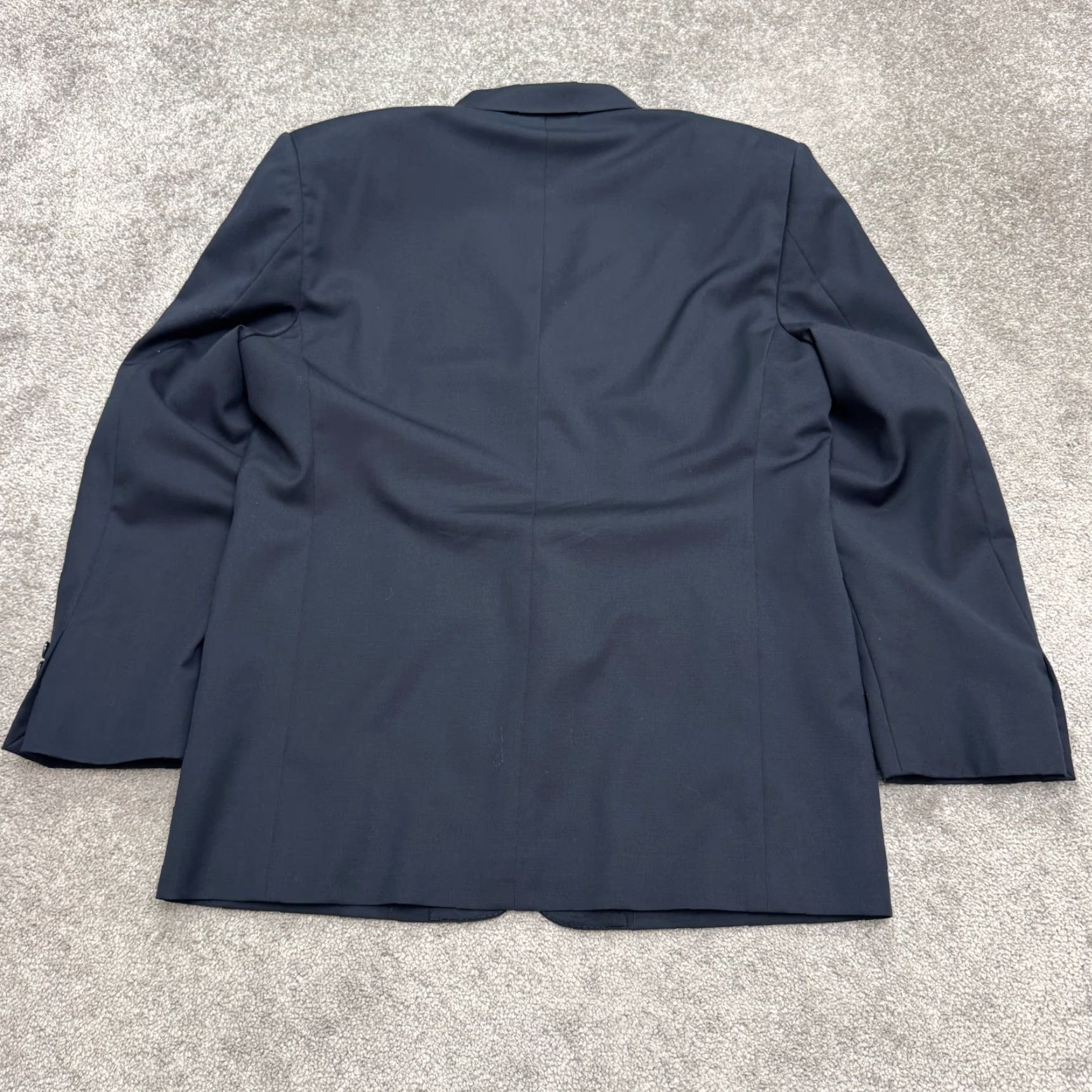 Vintage Naldini Blazer Jacket Mens 42R Wool Navy Blue Ventless Notch Single-Breasted 3-Button Front Regular Size 42R - 2 Thumbnail