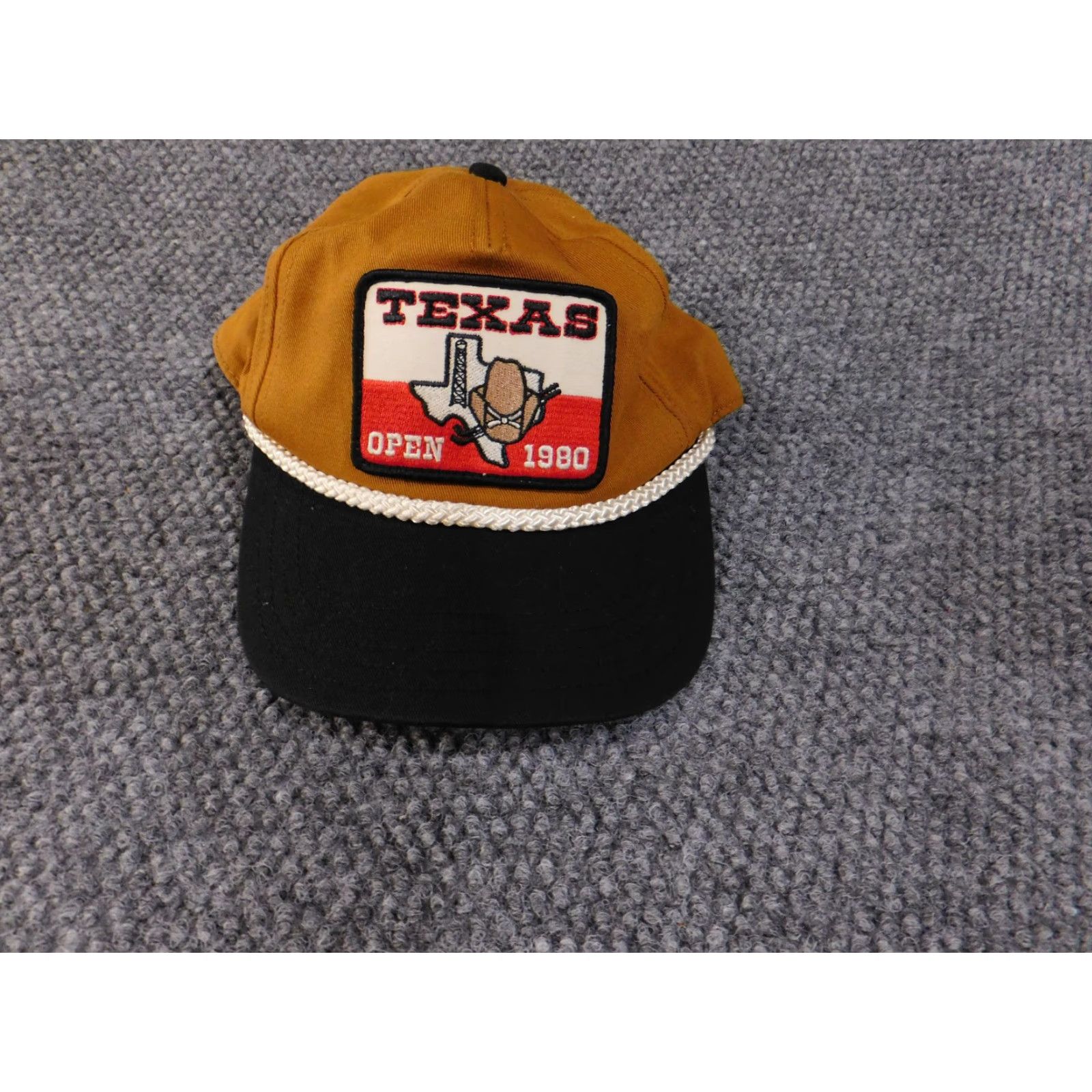 American Needle American Needle Baseball Hat Mens Adjustable Brown Black Texas Open 1980 Patch V Size ONE SIZE - 3 Thumbnail