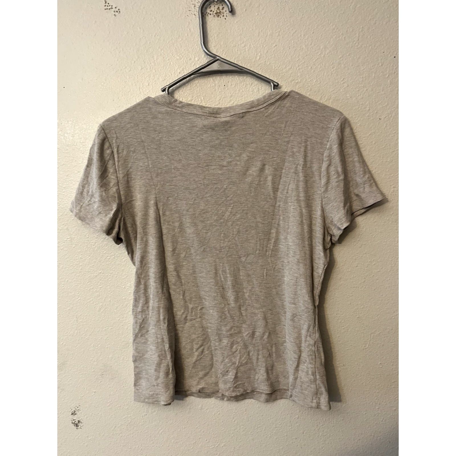 H&M H&M Top Women XL Gray Waffle Solid Cotton Blend Short Sleeve T-Shirt Women’s Size XL / US 12-14 / IT 48-50 - 2 Thumbnail