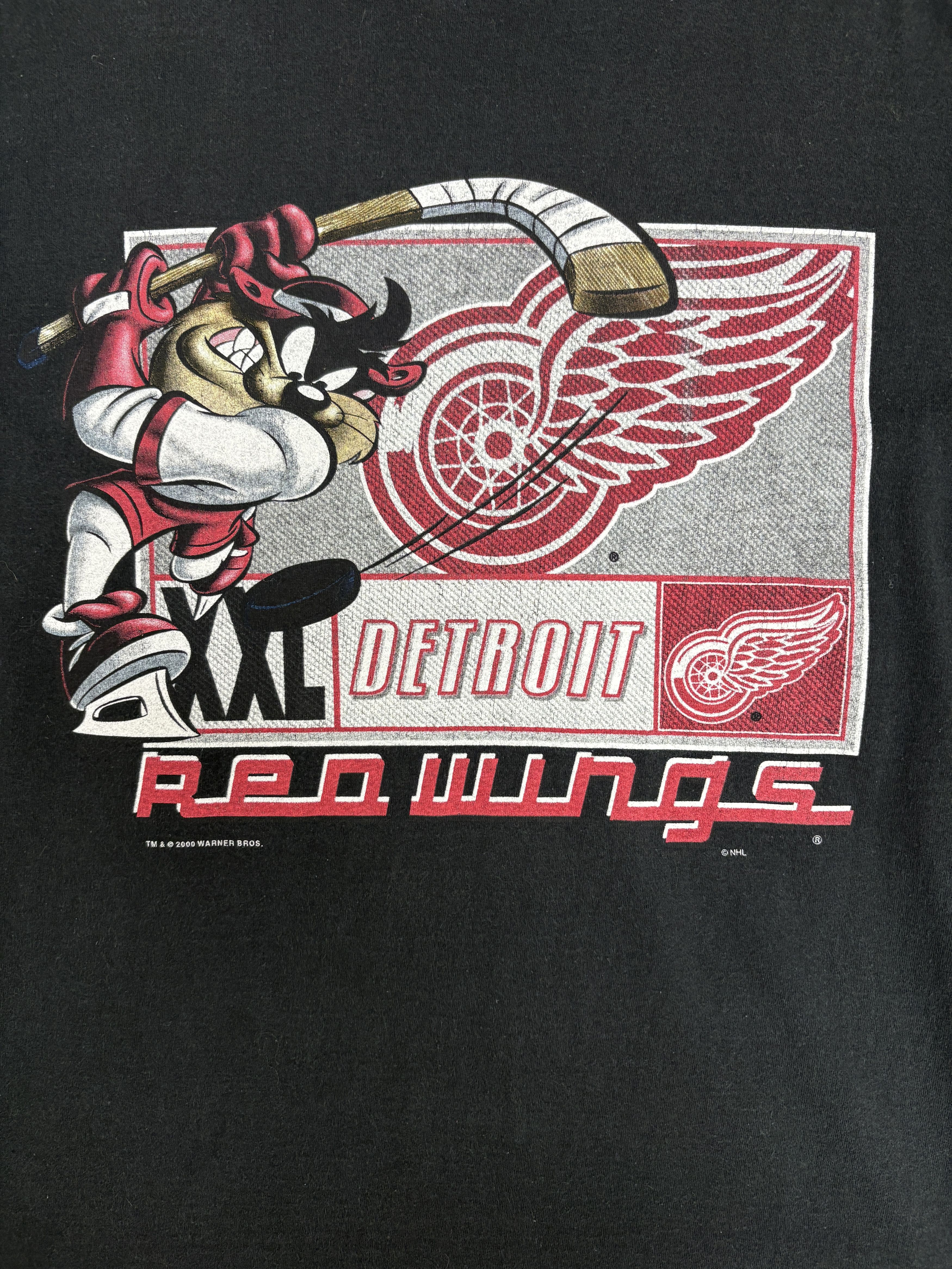 Vintage Detroit Red Wings Taz Vintage Black T-Shirt Tee Size US XL / EU 56 / 4 - 2 Thumbnail