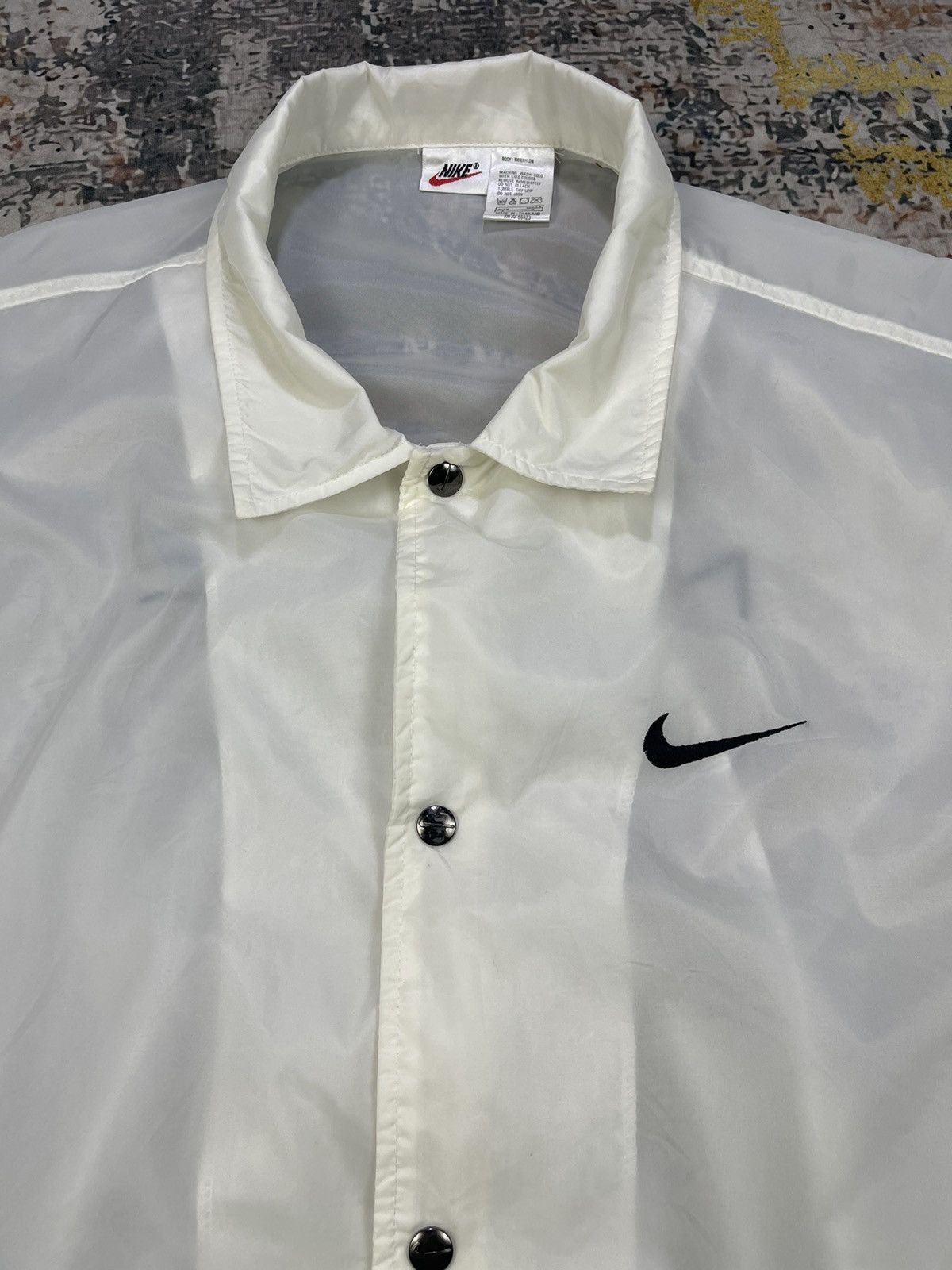 Nike Vtg 90s Nike Swoosh Back Spell Couch Jacket Size US L / EU 52-54 / 3 - 4 Thumbnail