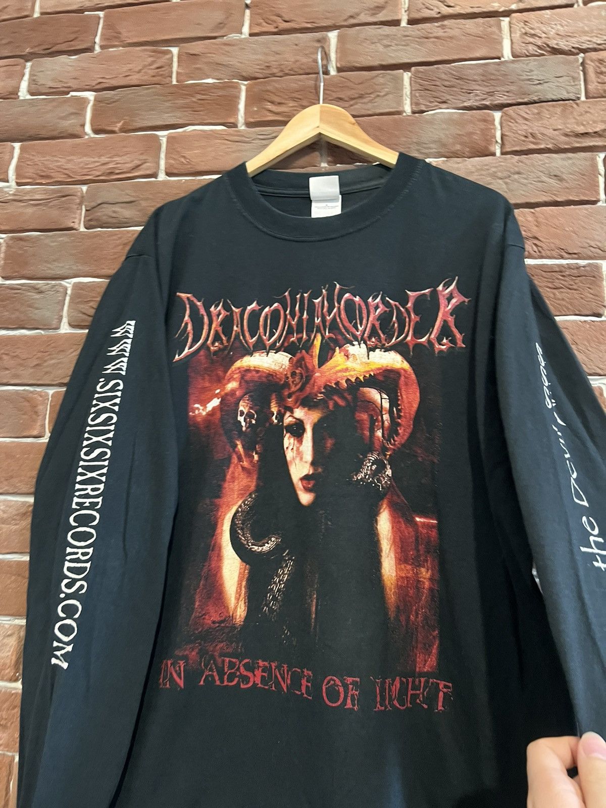 Band Tees Vintage 00s Draconia Horder 666 Devil Metal Longsleeve Size US L / EU 52-54 / 3 - 3 Thumbnail